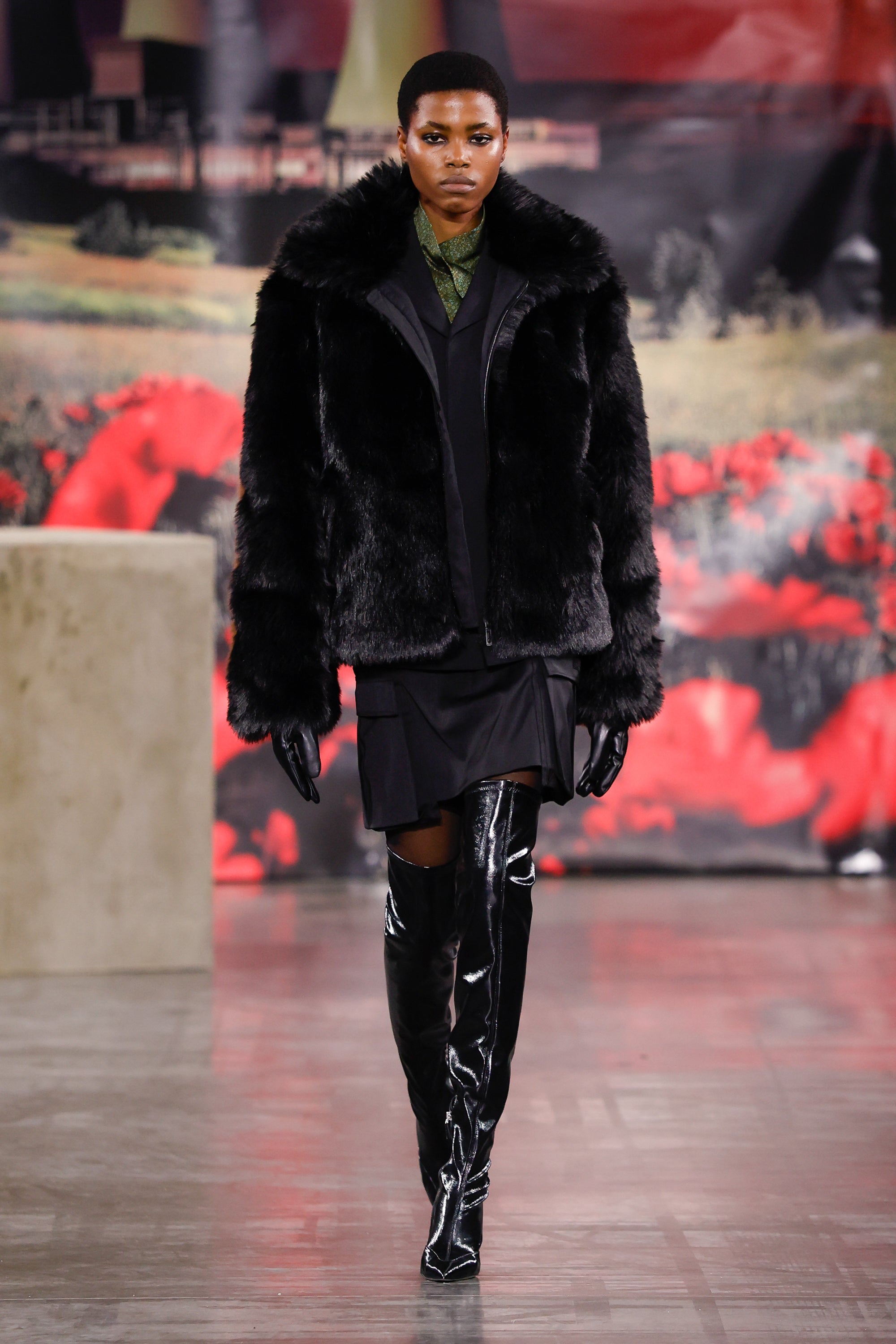 032c-muddy-faux-fur-blouson-oversize-kunstfell-jacke image 2