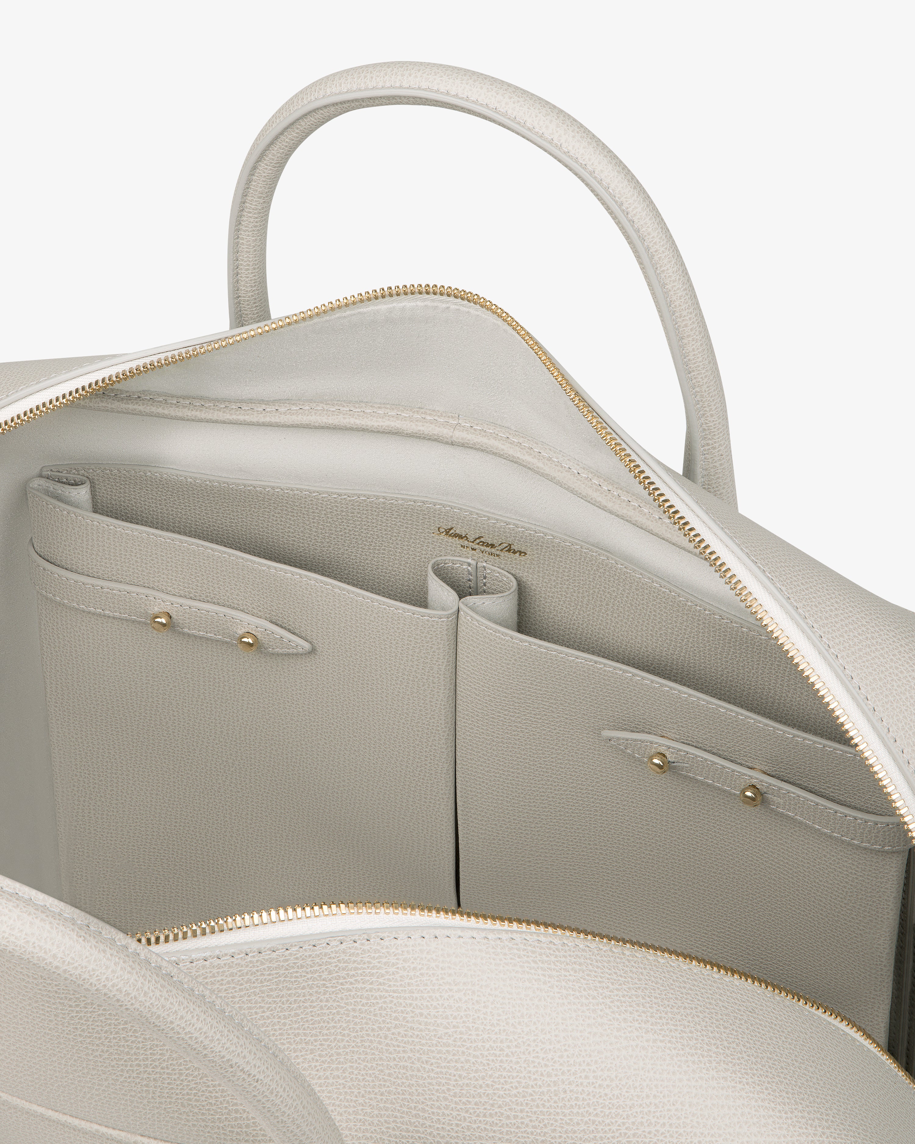aim-leon-dore-full-grain-leder-weekender-creme-kalbsleder image 7