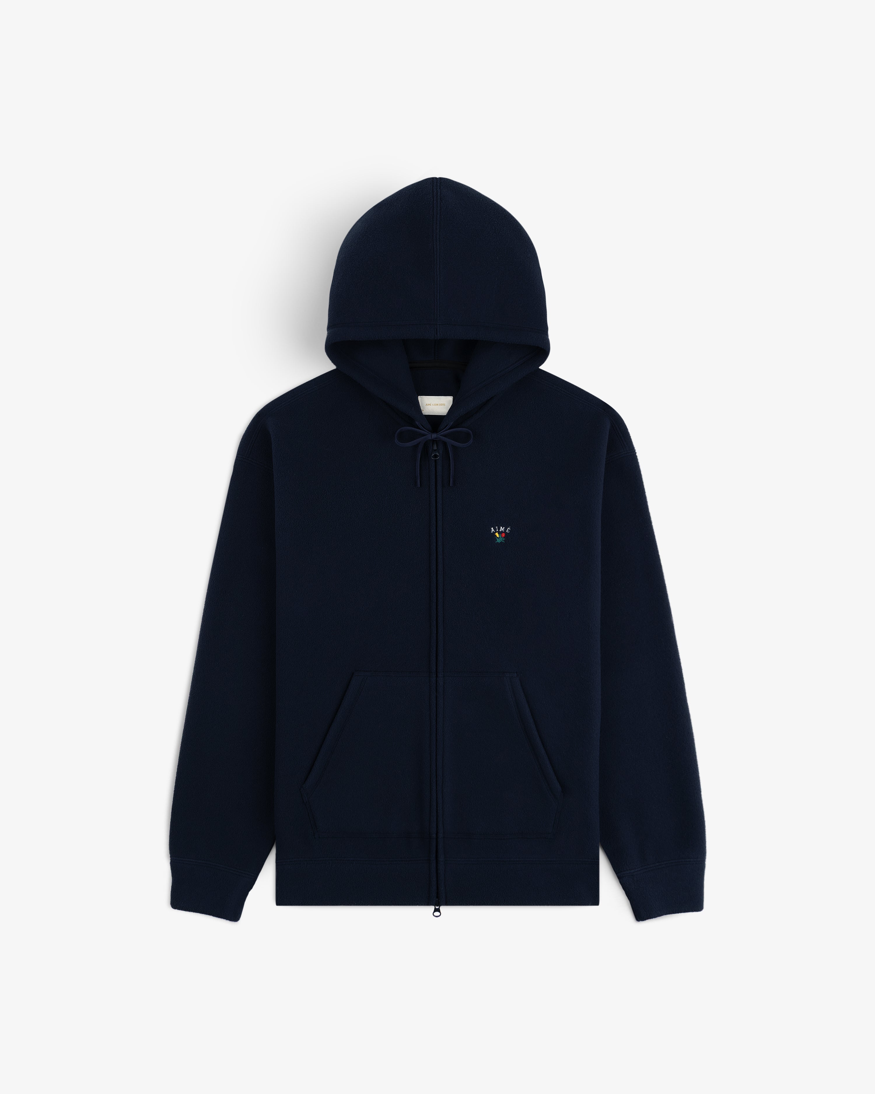 aim-leon-dore-crest-fleece-full-zip-hoodie-navy image 2