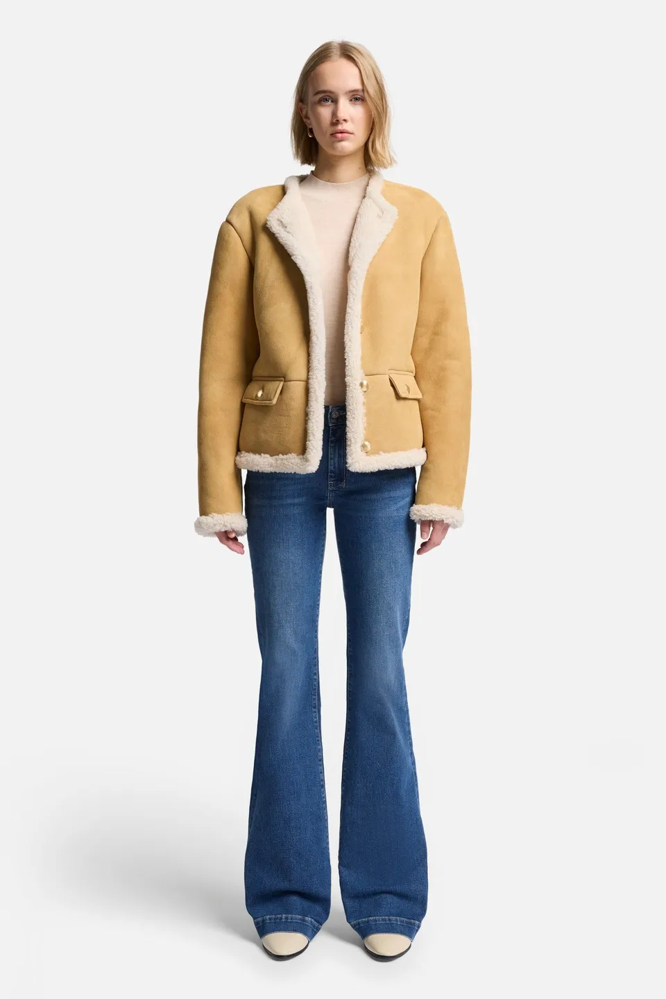 7-for-all-mankind-cropped-shearling-jacke-porcini image 1