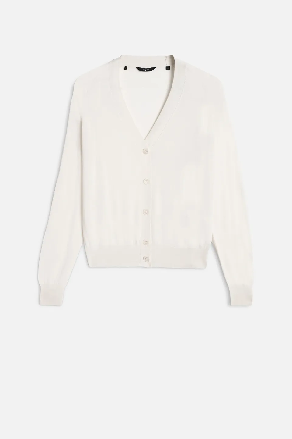 7-for-all-mankind-silk-blend-v-neck-cardigan-strickjacke-in-ivory image 1