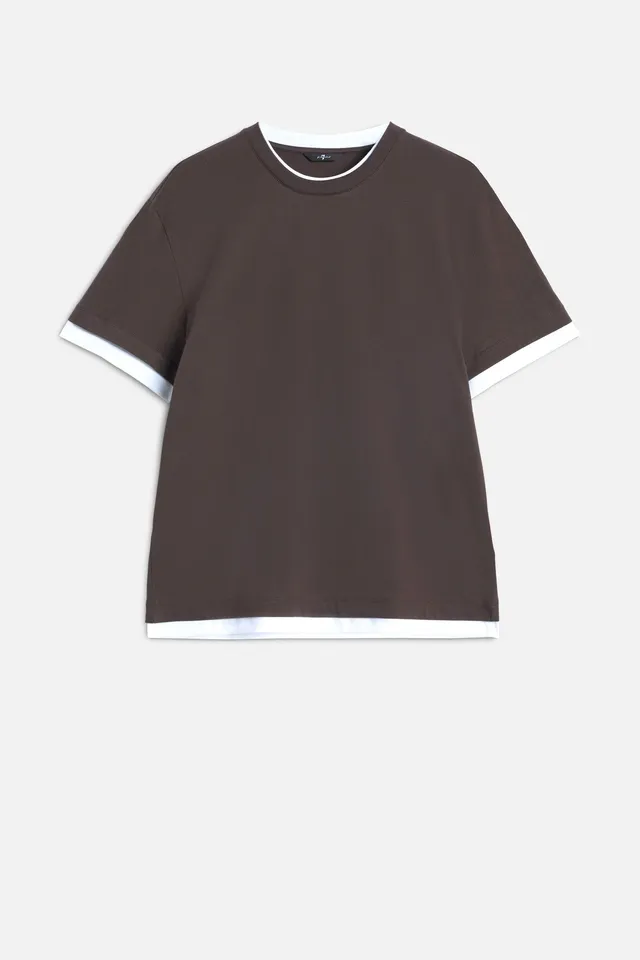 7-for-all-mankind-double-layer-tee-espresso-t-shirt-herren image 1