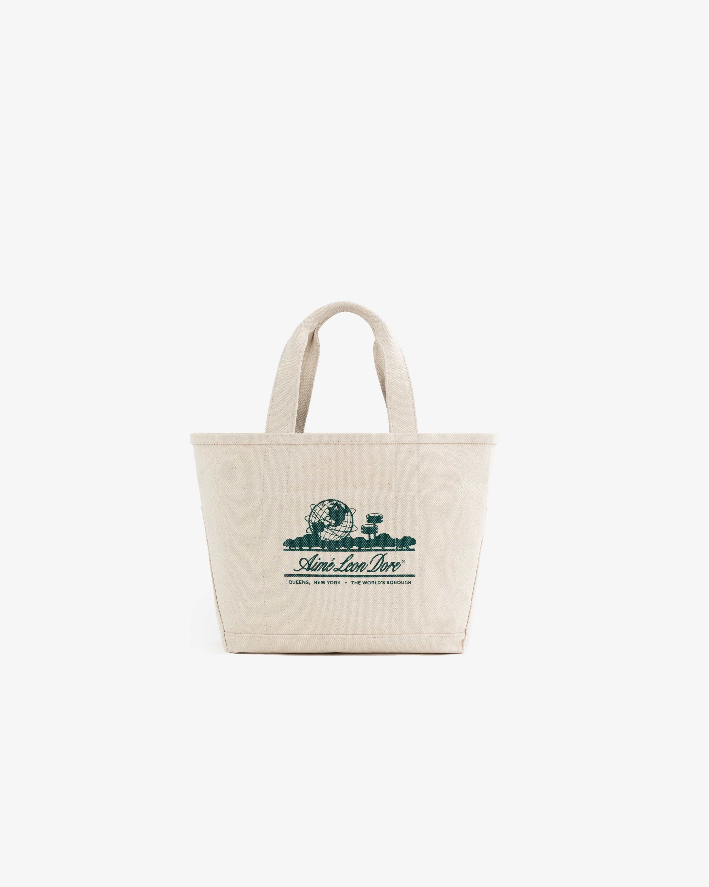 aim-leon-dore-small-unisphere-tote-bag-creme-gr-n-baumwolle image 2