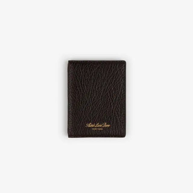 aim-leon-dore-tumbled-leather-bi-fold-wallet-braun image 1