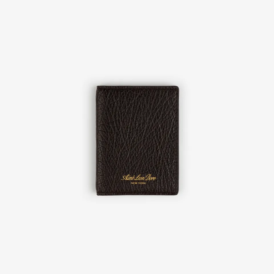 aim-leon-dore-tumbled-leather-bi-fold-wallet-braun image 1