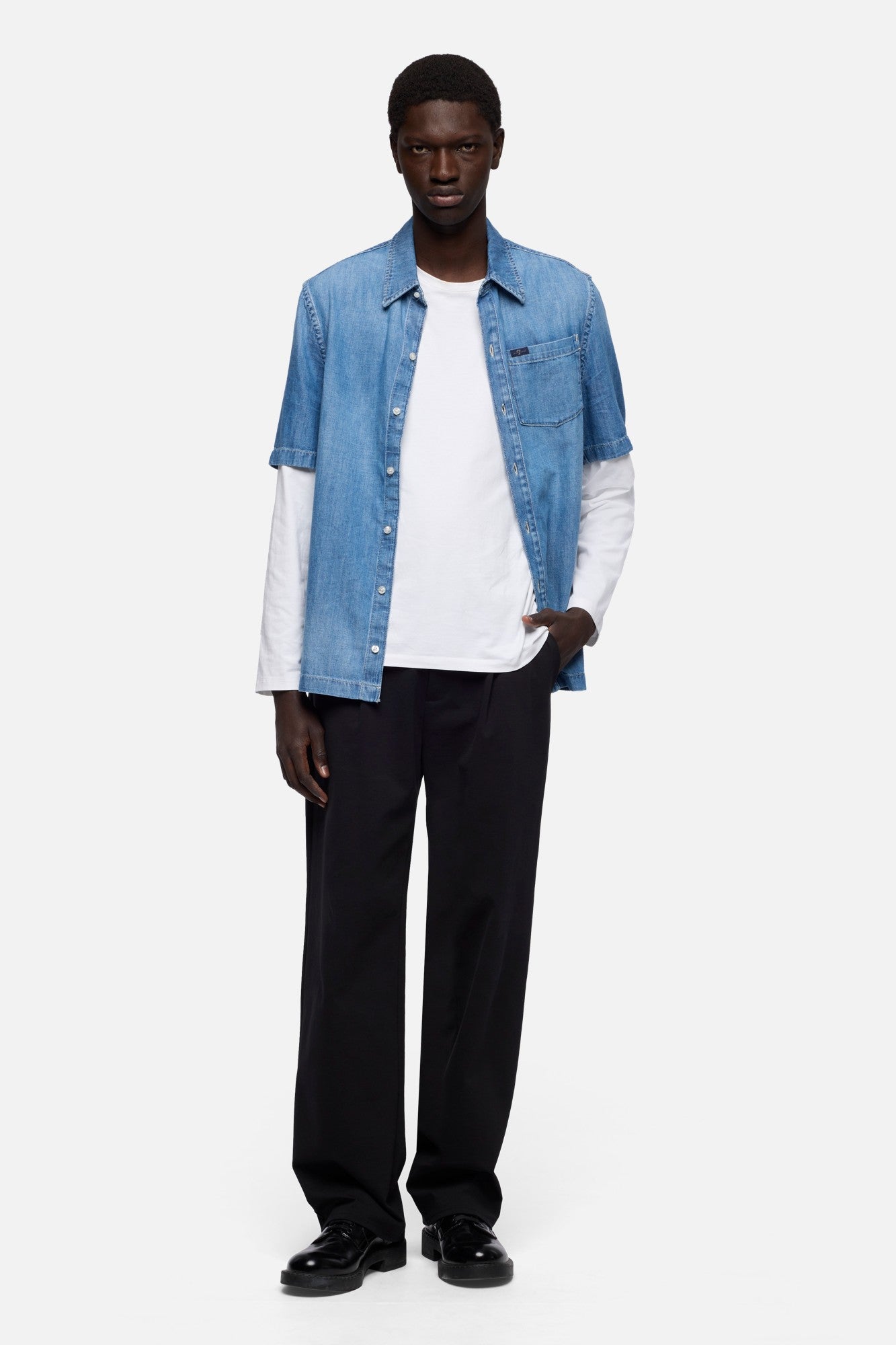 7-for-all-mankind-kurzarm-hemd-denim-gold-river-herren image 2