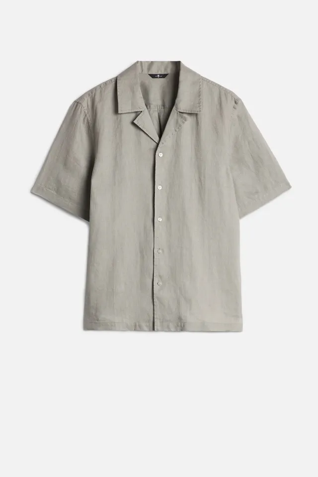 7-for-all-mankind-linen-camp-shirt-sage-herren-kurzarm image 1