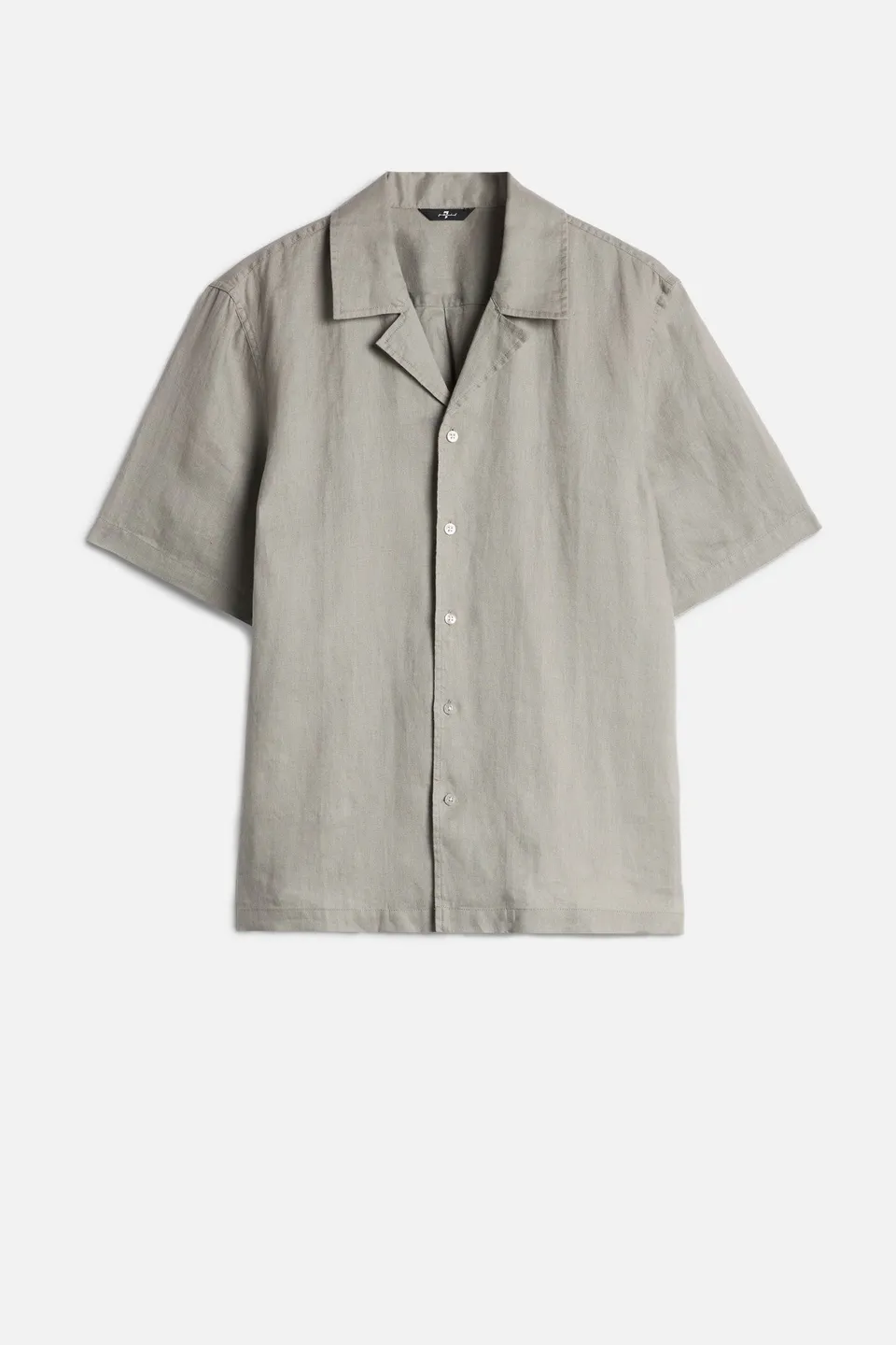 7-for-all-mankind-linen-camp-shirt-sage-herren-kurzarm image 1