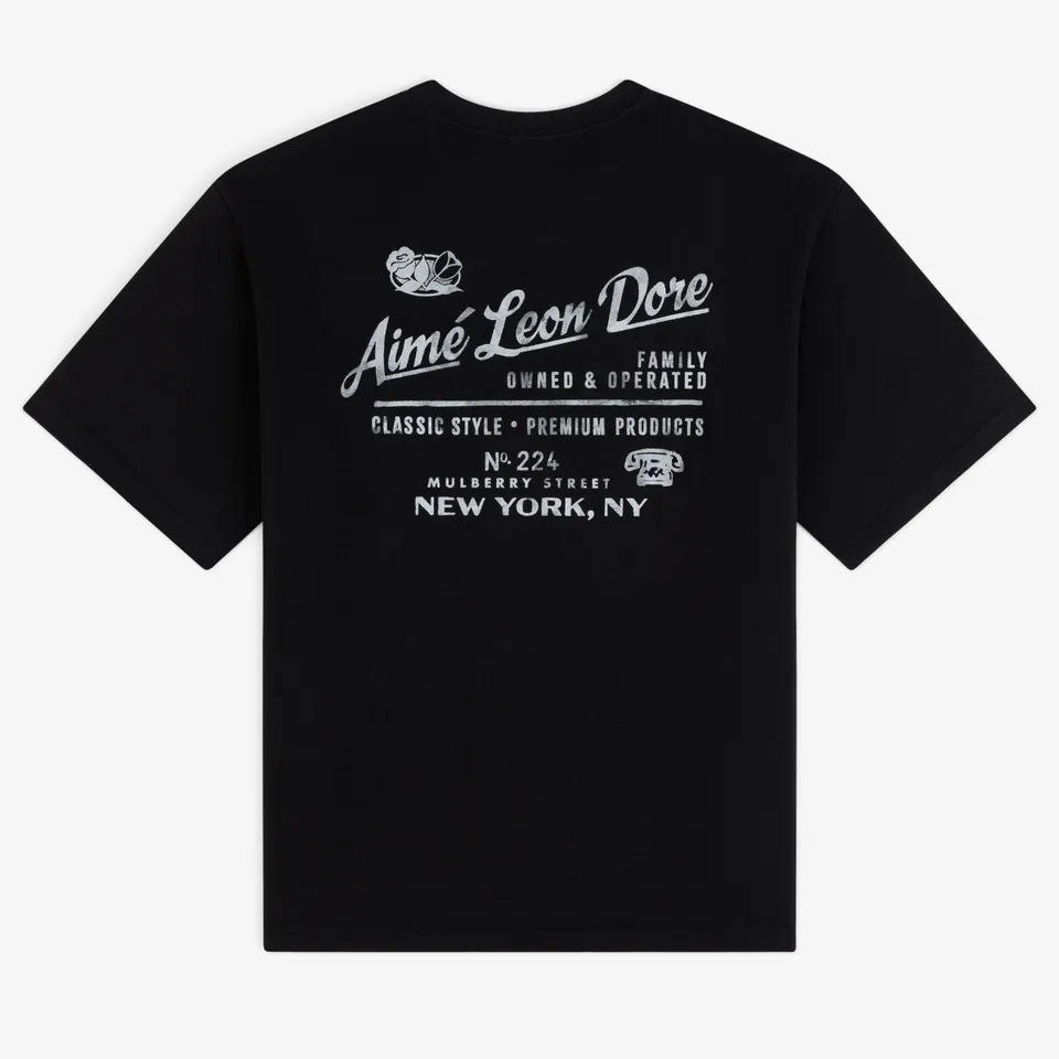 aim-leon-dore-neighborhood-tee-boxy-fit-t-shirt-schwarz image 1