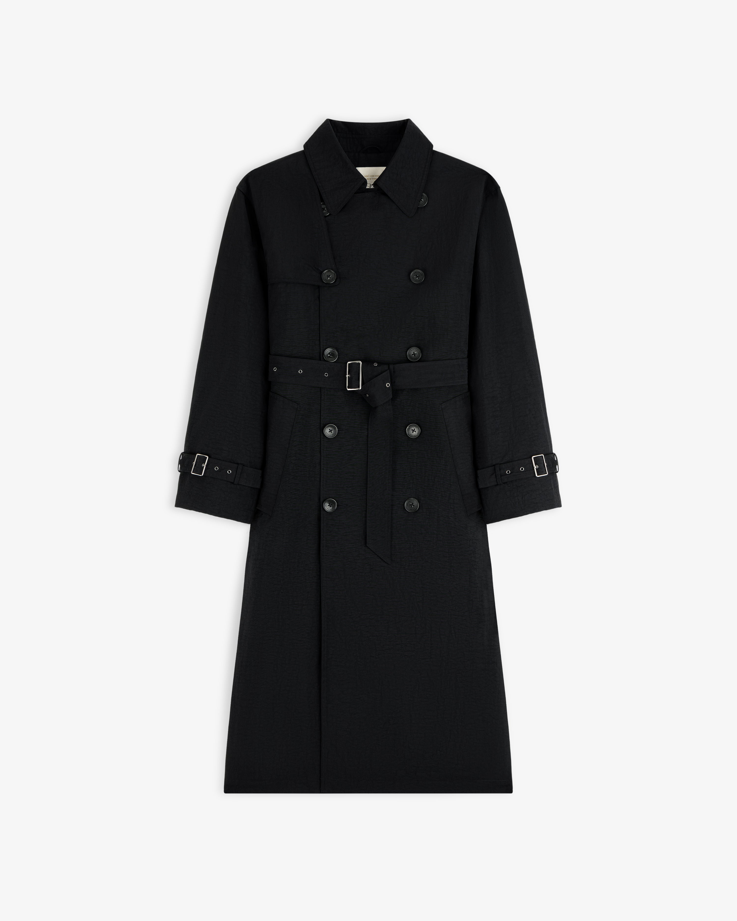 aim-leon-dore-double-breasted-nylon-trenchcoat-schwarz image 2