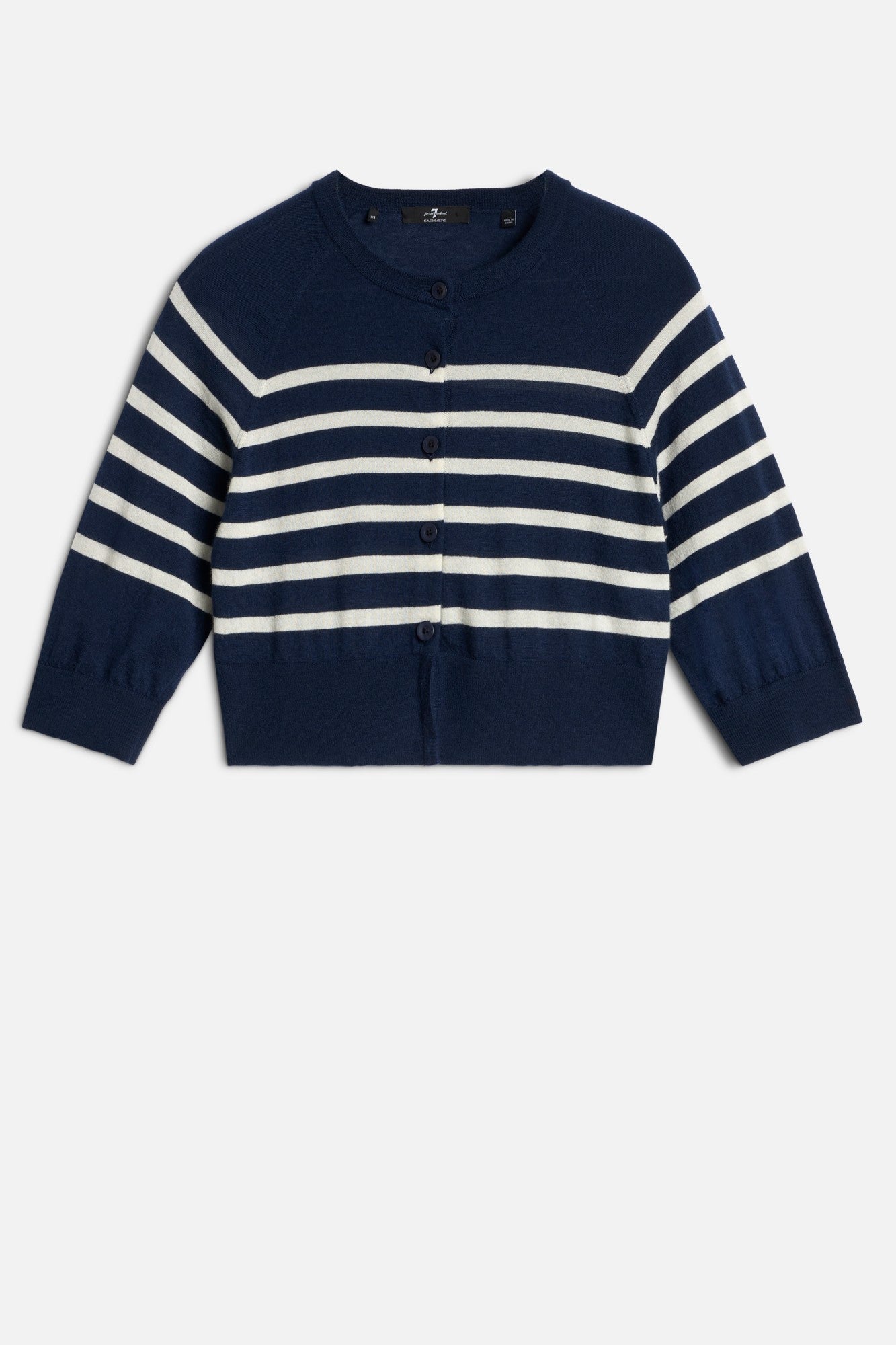 7-for-all-mankind-bubble-cardigan-kaschmir-gestreift-ink-damen image 1