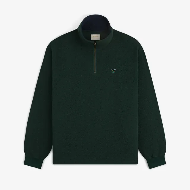 aim-leon-dore-crest-quarter-zip-fleece-pullover-gr-n-regular-fit image 1
