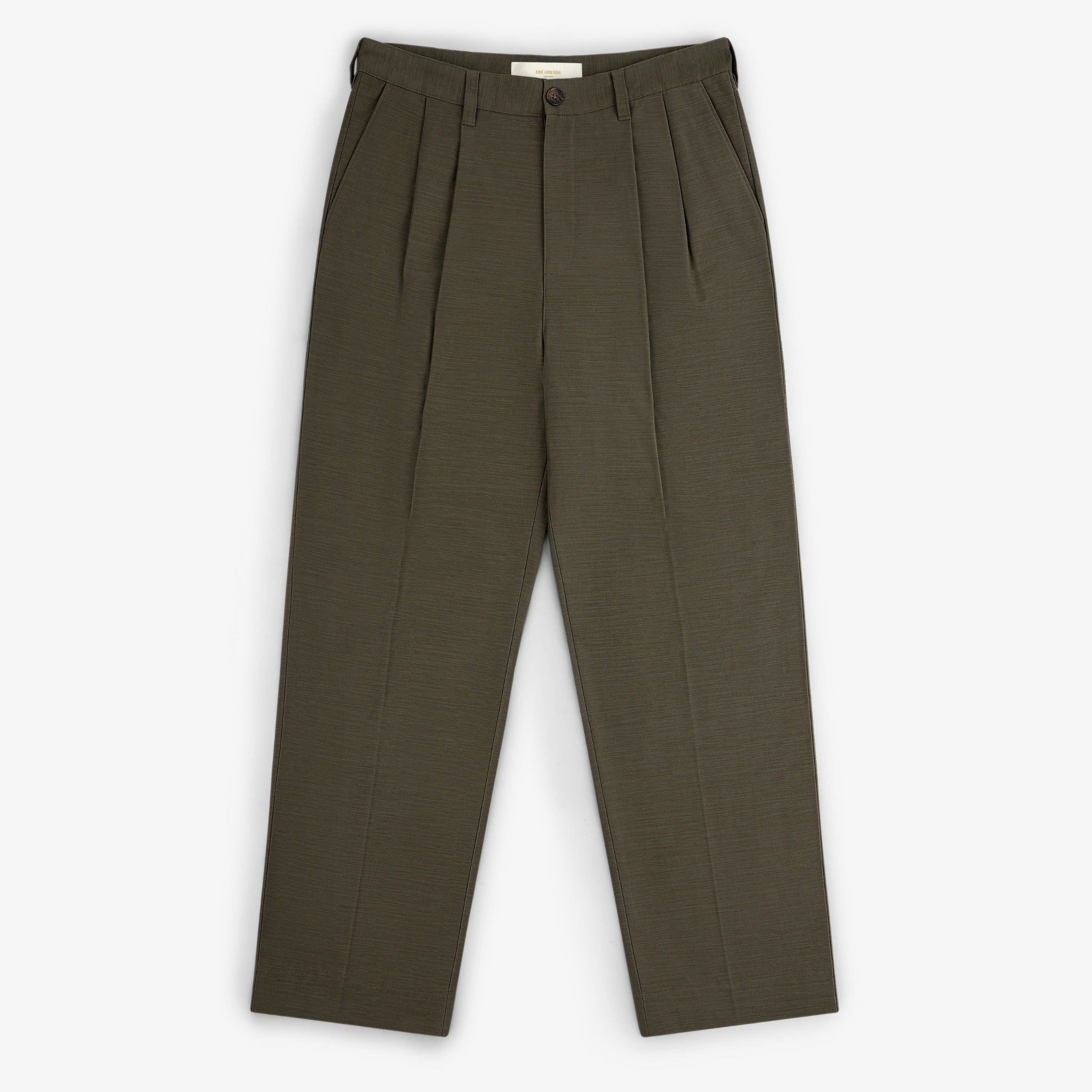 aim-leon-dore-double-pleated-hose-olive-baumwolle image 1