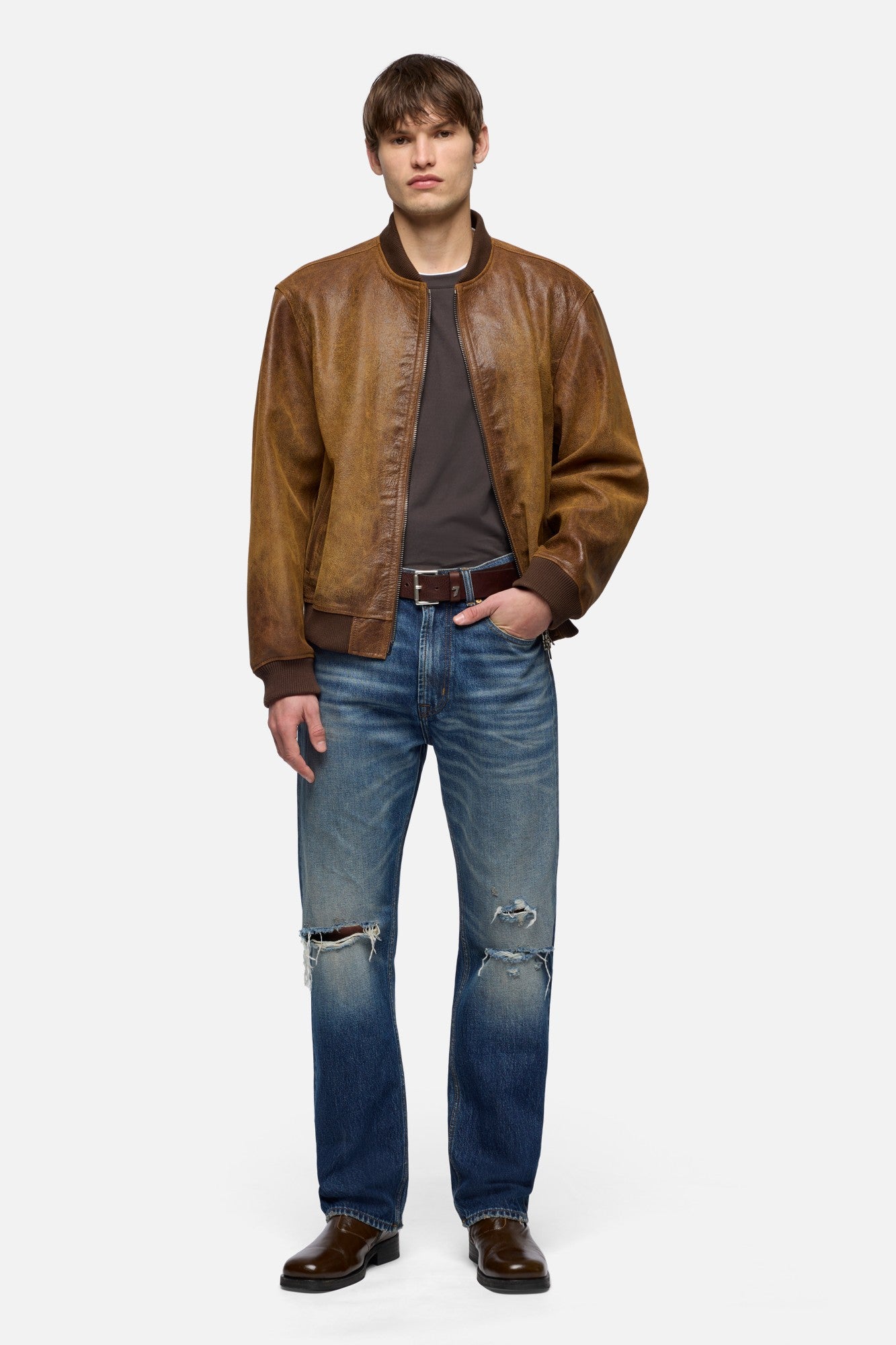 7-for-all-mankind-double-layer-tee-espresso-t-shirt-herren image 2