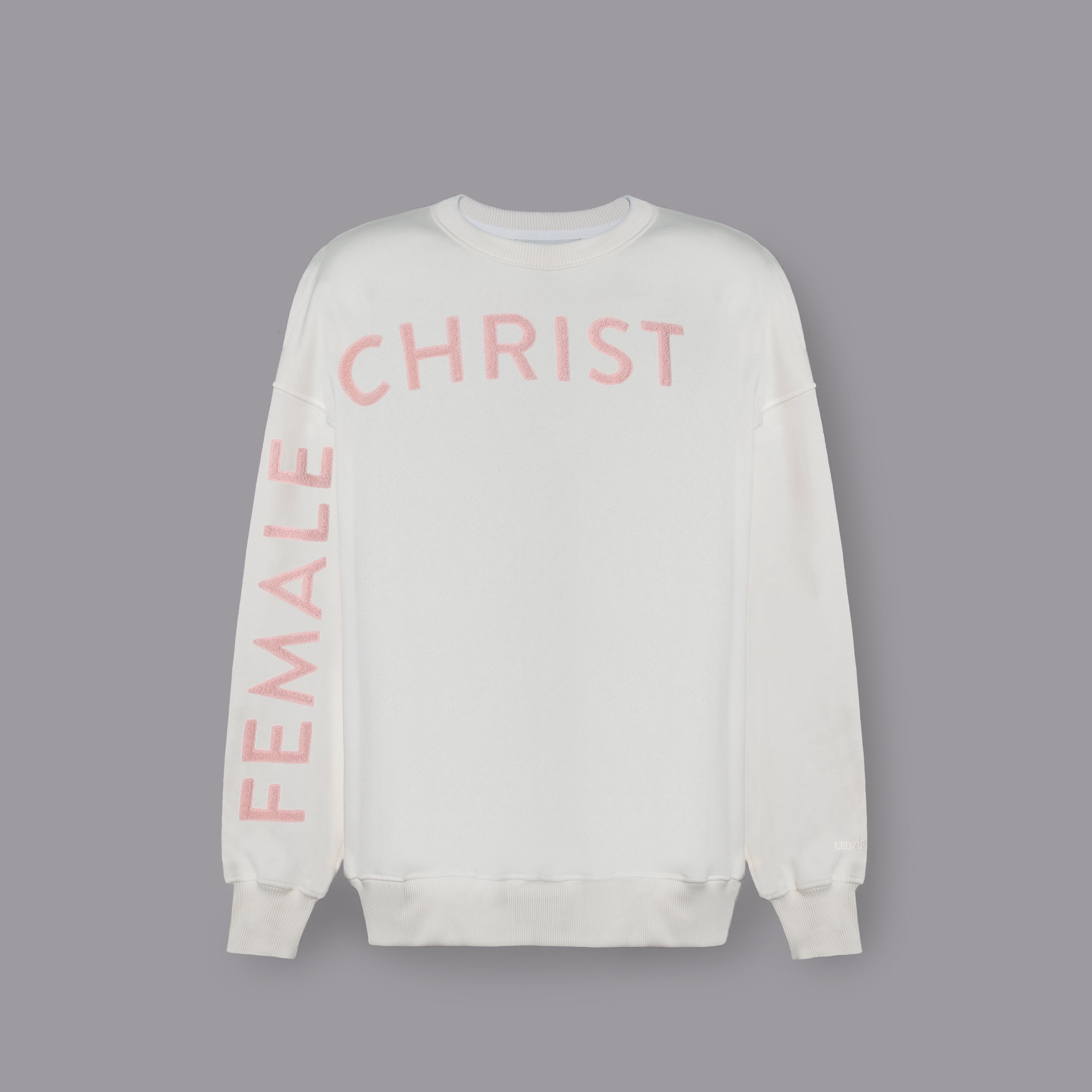 19-69-female-christ-sweatshirt-off-white-unisex-oversize-crewneck image 1