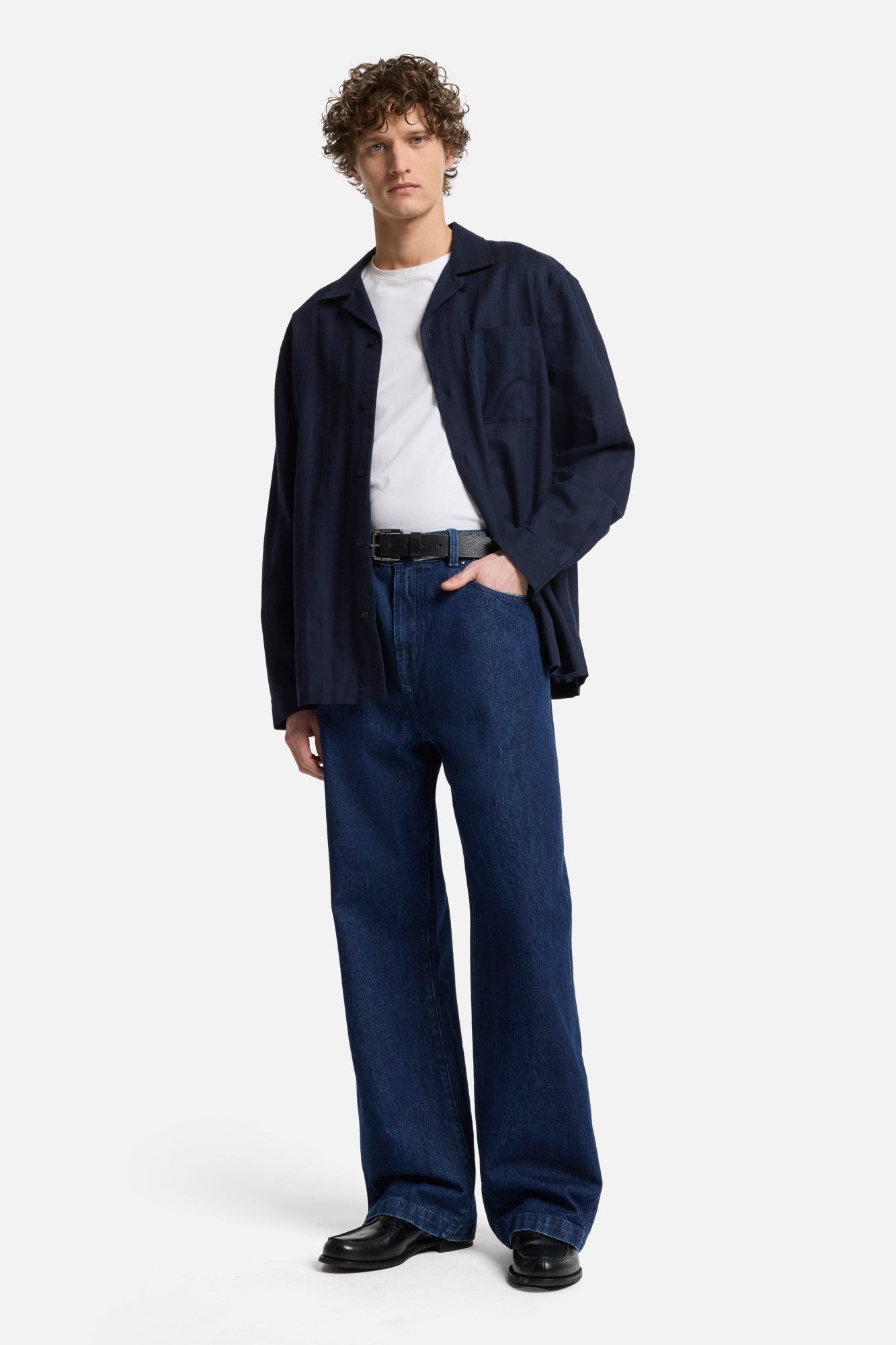 7-for-all-mankind-linen-blend-long-sleeve-camp-shirt-navy-herren-hemd image 2