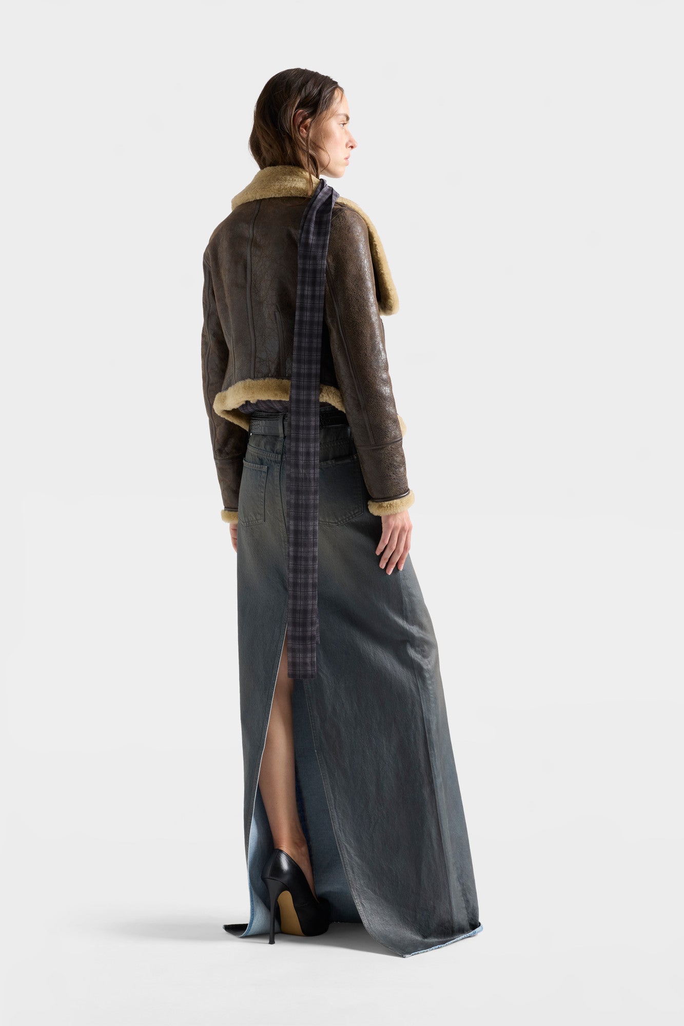 7-for-all-mankind-high-collar-shearling-jacke-leather-walnut-damen image 5