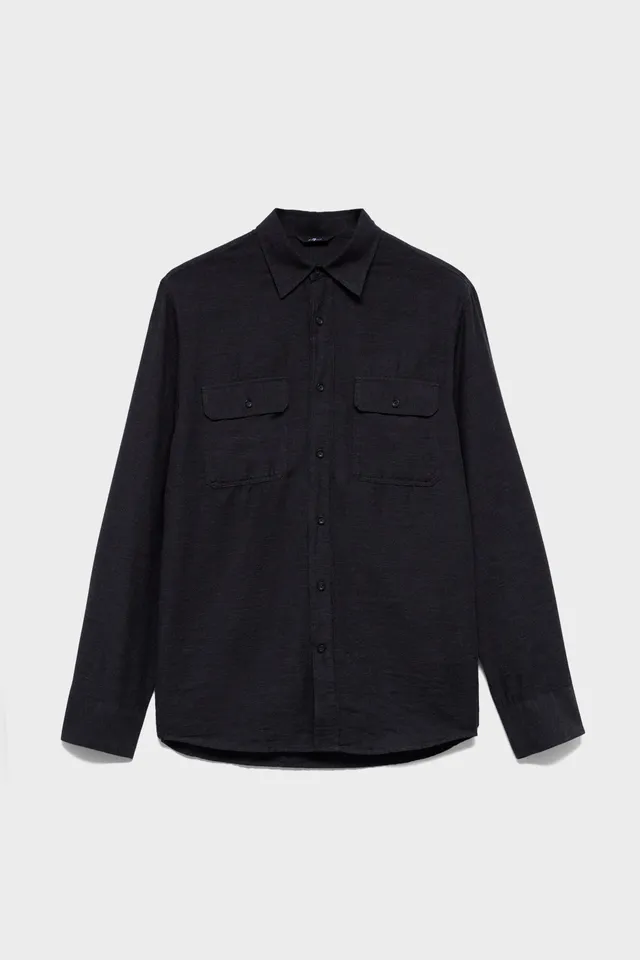 7-for-all-mankind-military-shirt-cotton-cashmere-dark-grey-herrenhemd image 1