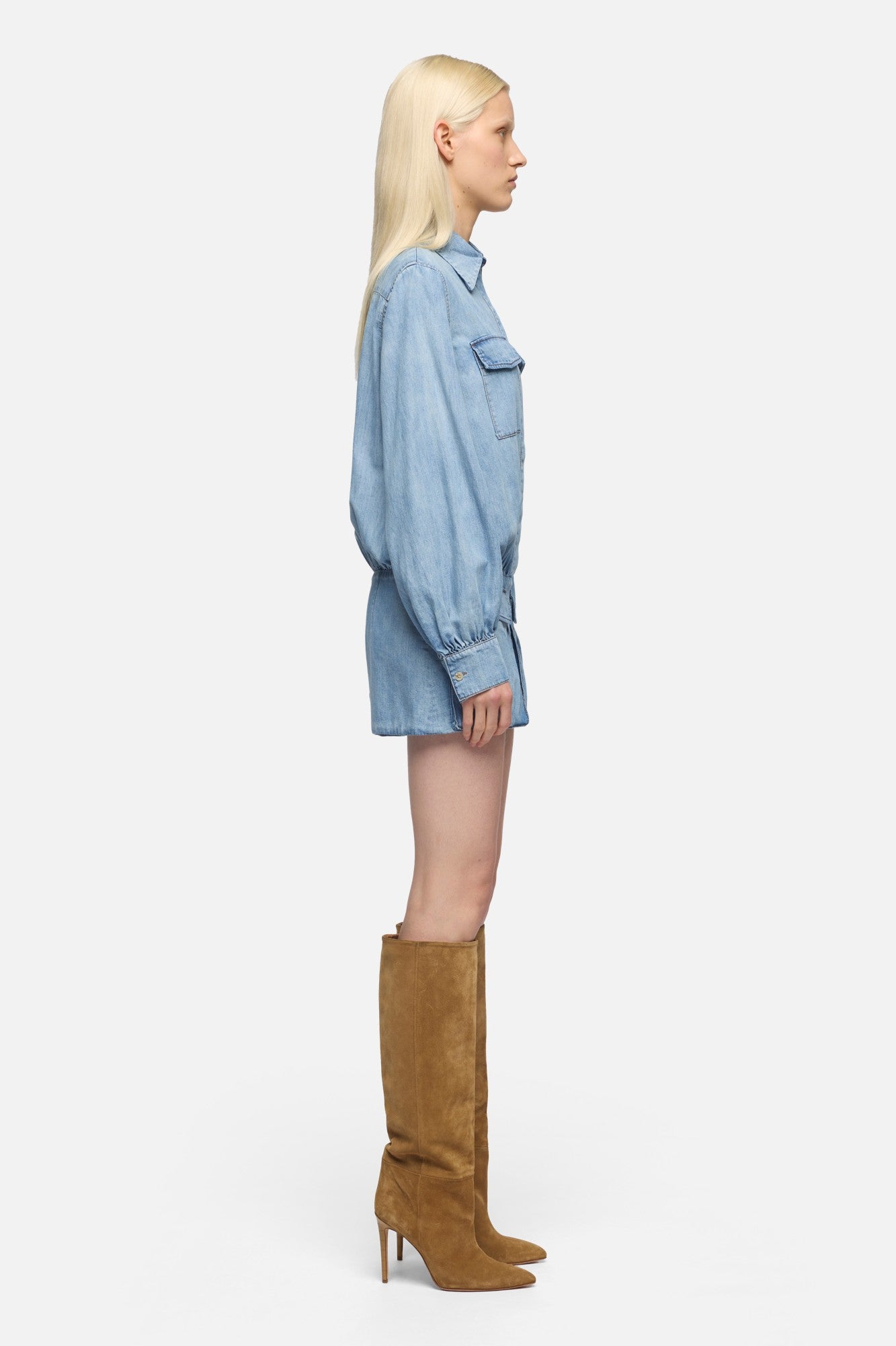 7-for-all-mankind-utility-mini-dress-damen-minikleid-in-chambray-loft image 6