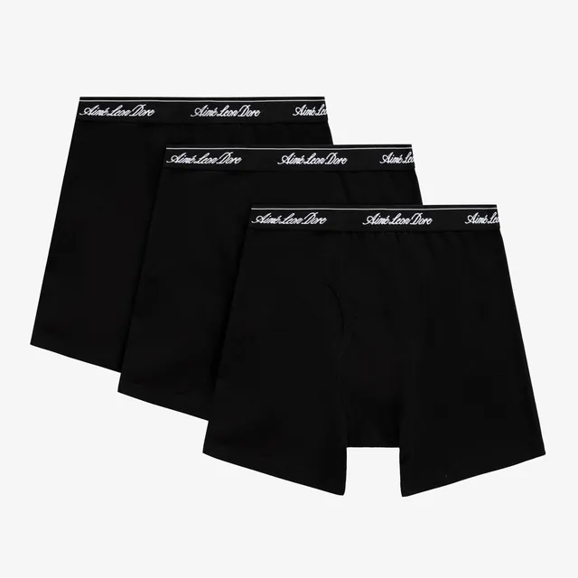aim-leon-dore-boxer-brief-3-pack-unterhose-schwarz image 1