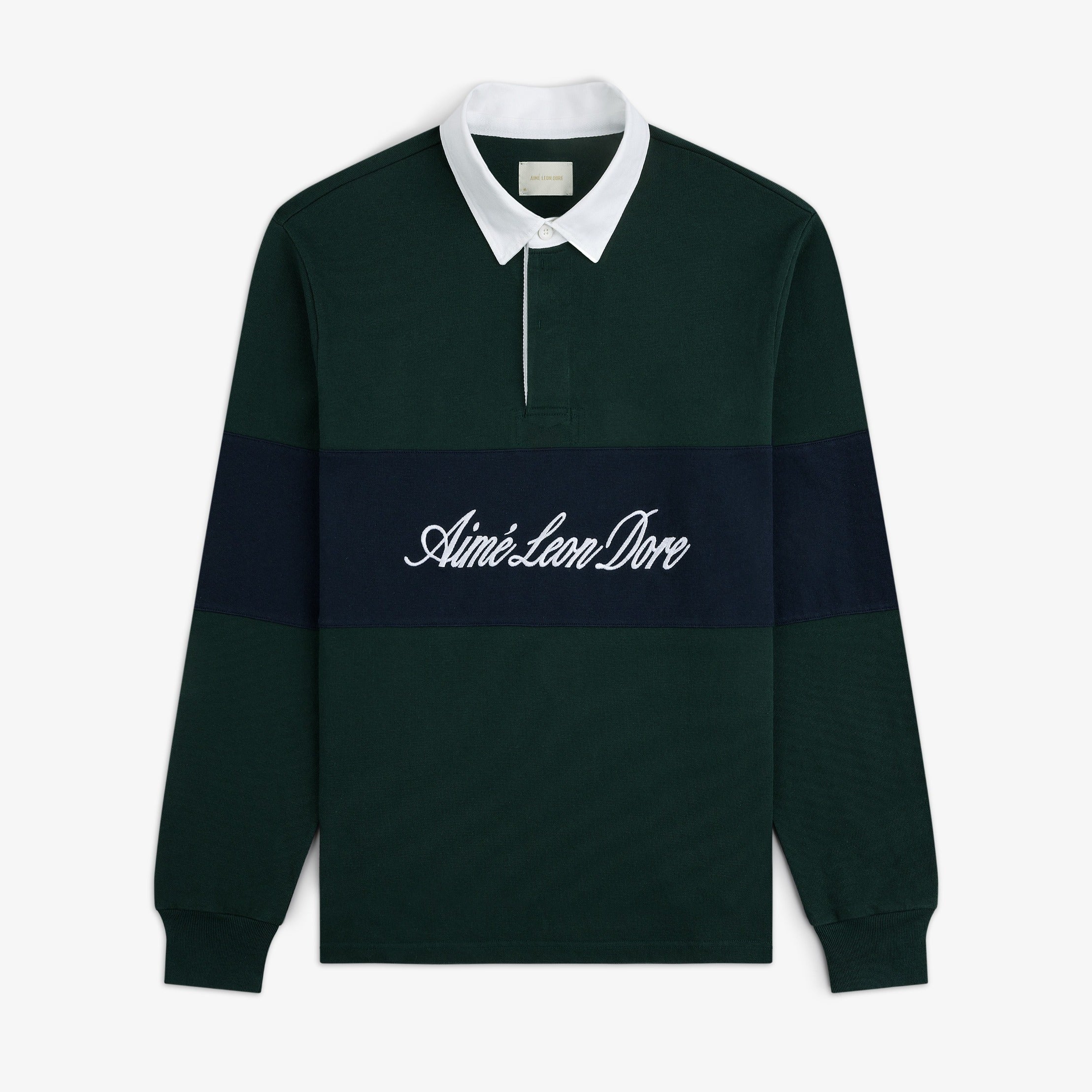 aim-leon-dore-script-paneled-rugby-gr-n-325-gsm image 1