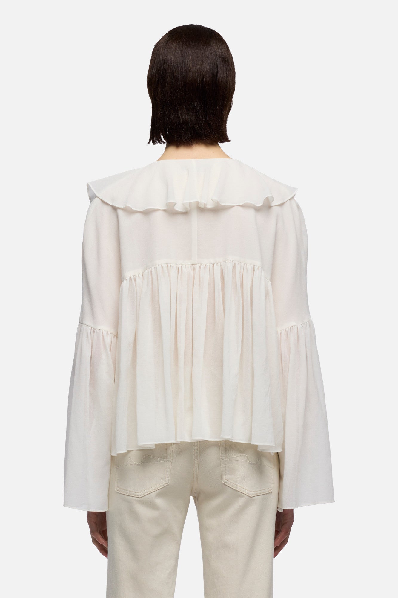 7-for-all-mankind-flowy-long-sleeve-bluse-silk-blend-in-ivory image 5