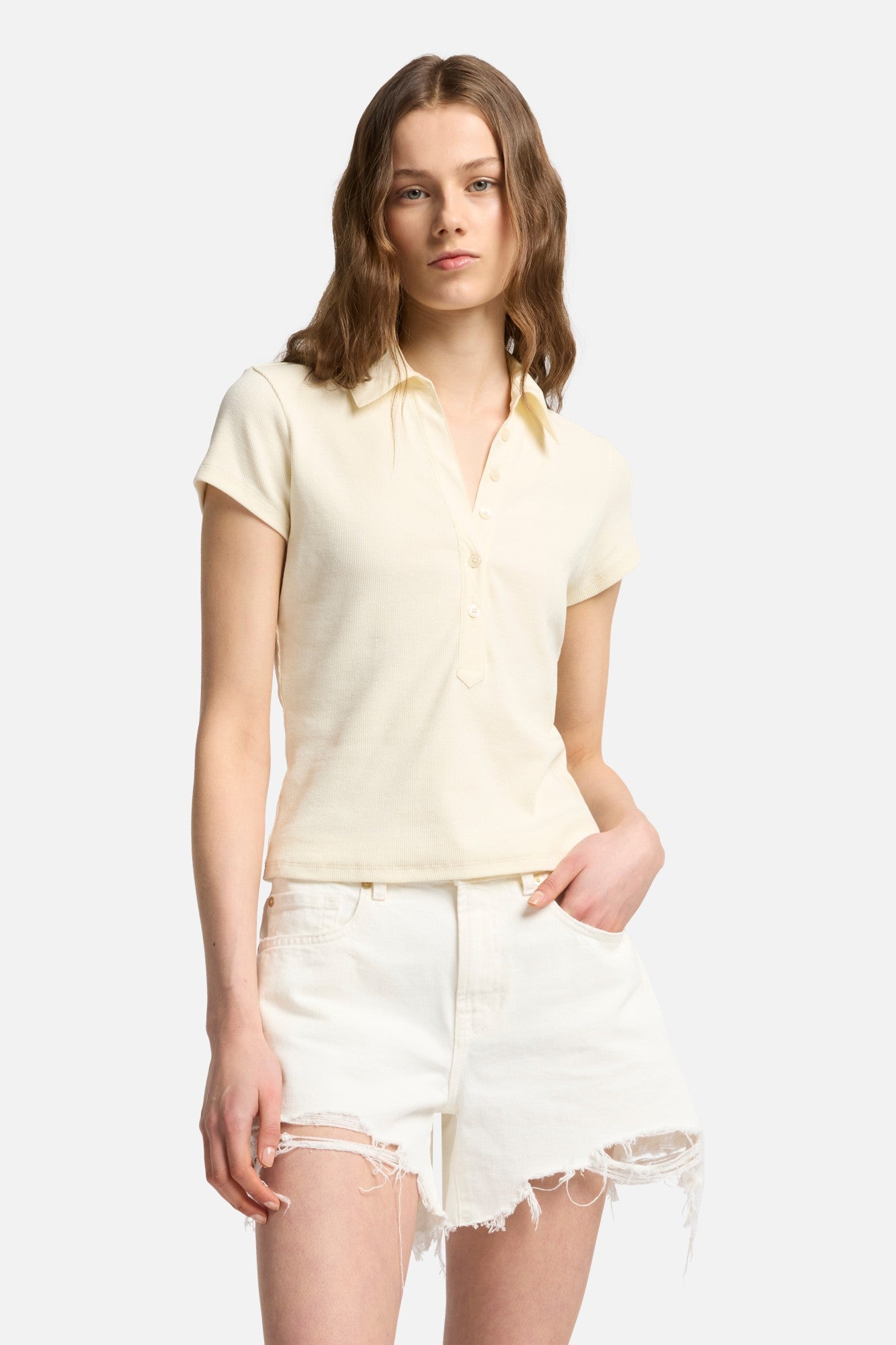 7-for-all-mankind-short-sleeve-ribbed-henley-polo-ivory-damen-top image 3