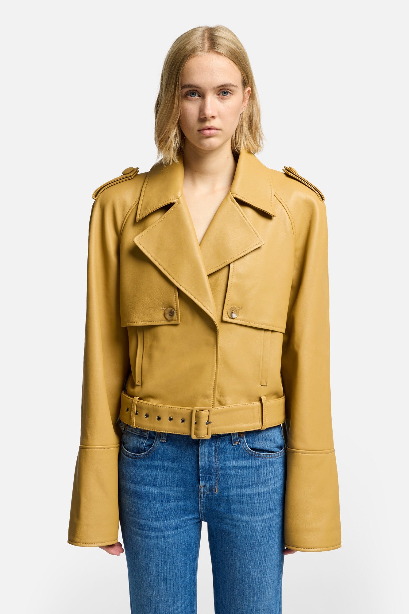 7-for-all-mankind-cropped-leder-bikerjacke-honey image 3