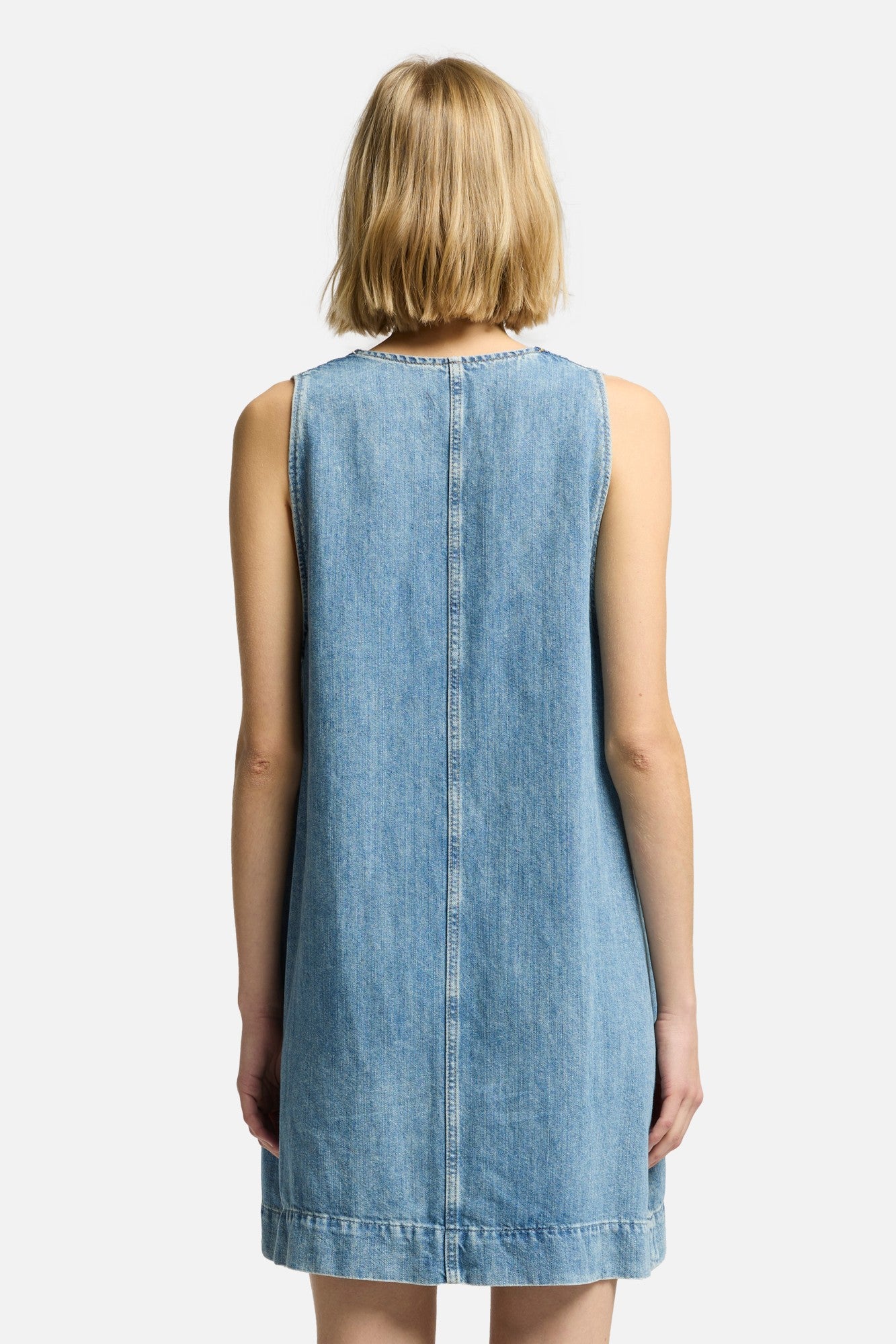 7-for-all-mankind-indigo-linen-v-neck-kleid-arizona-damen-minikleid image 5