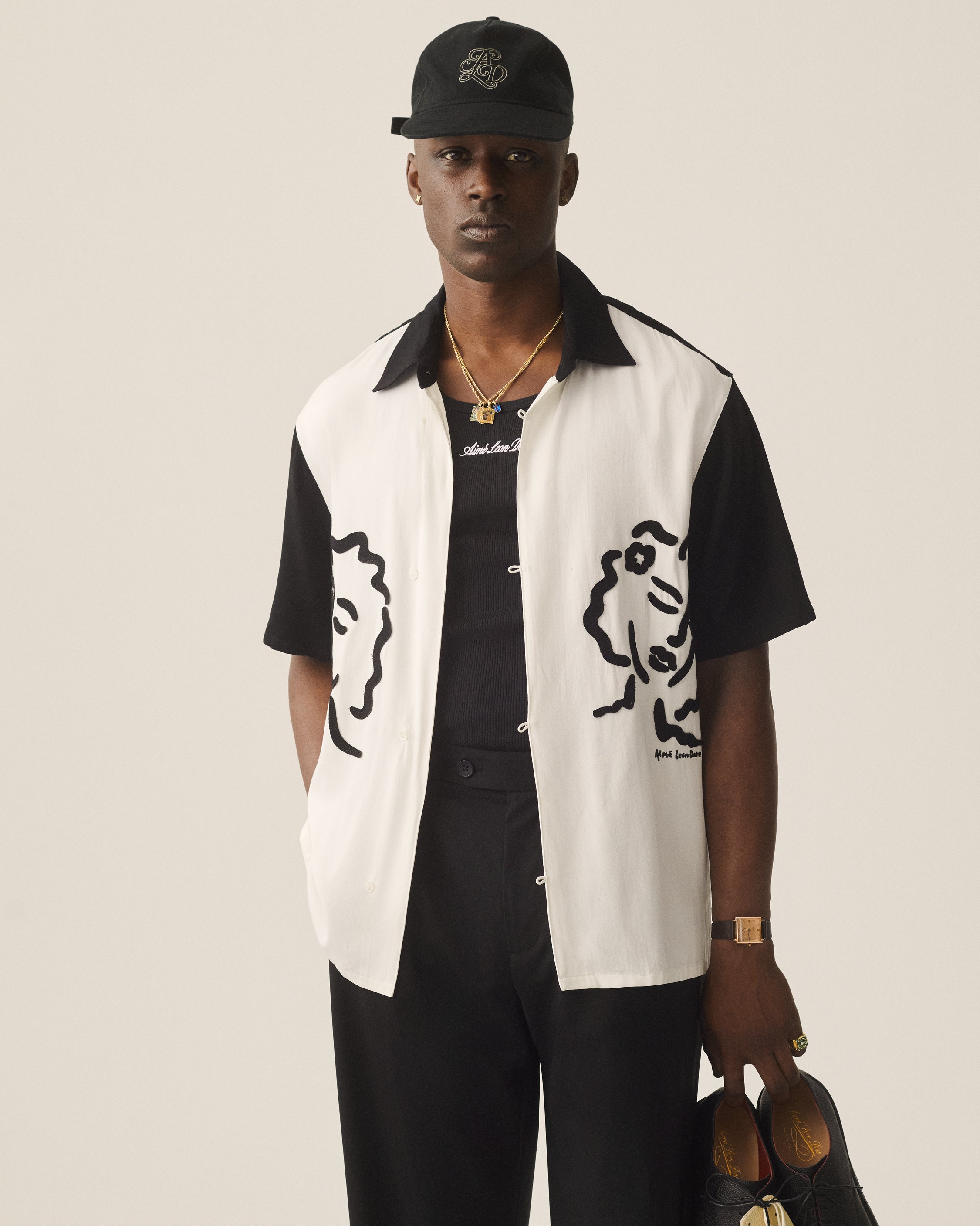 aim-leon-dore-embroidered-logo-tank-top-schwarzes-tank image 3