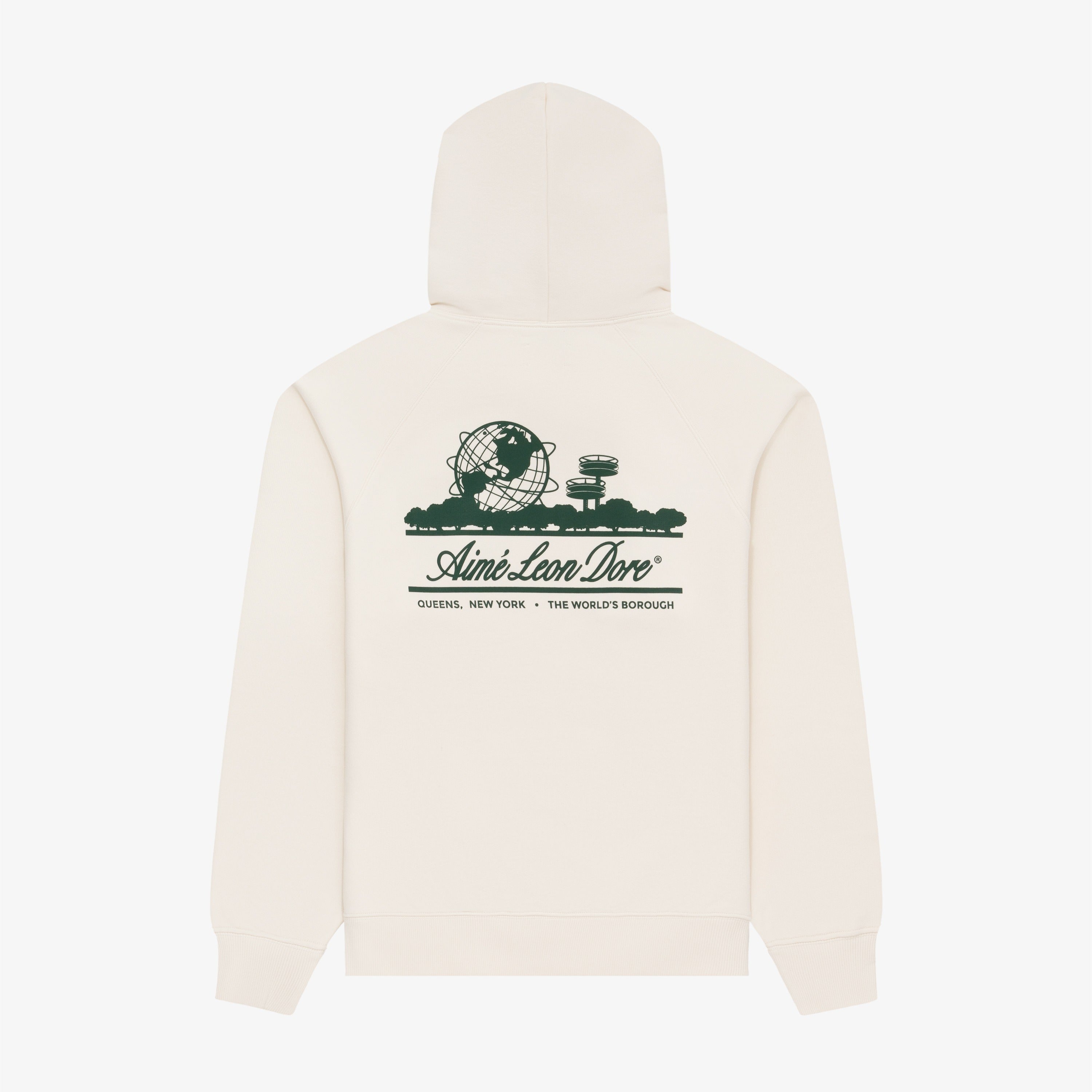 aim-leon-dore-unisphere-hoodie-cream-loopback-fleece-drop-shoulder image 1