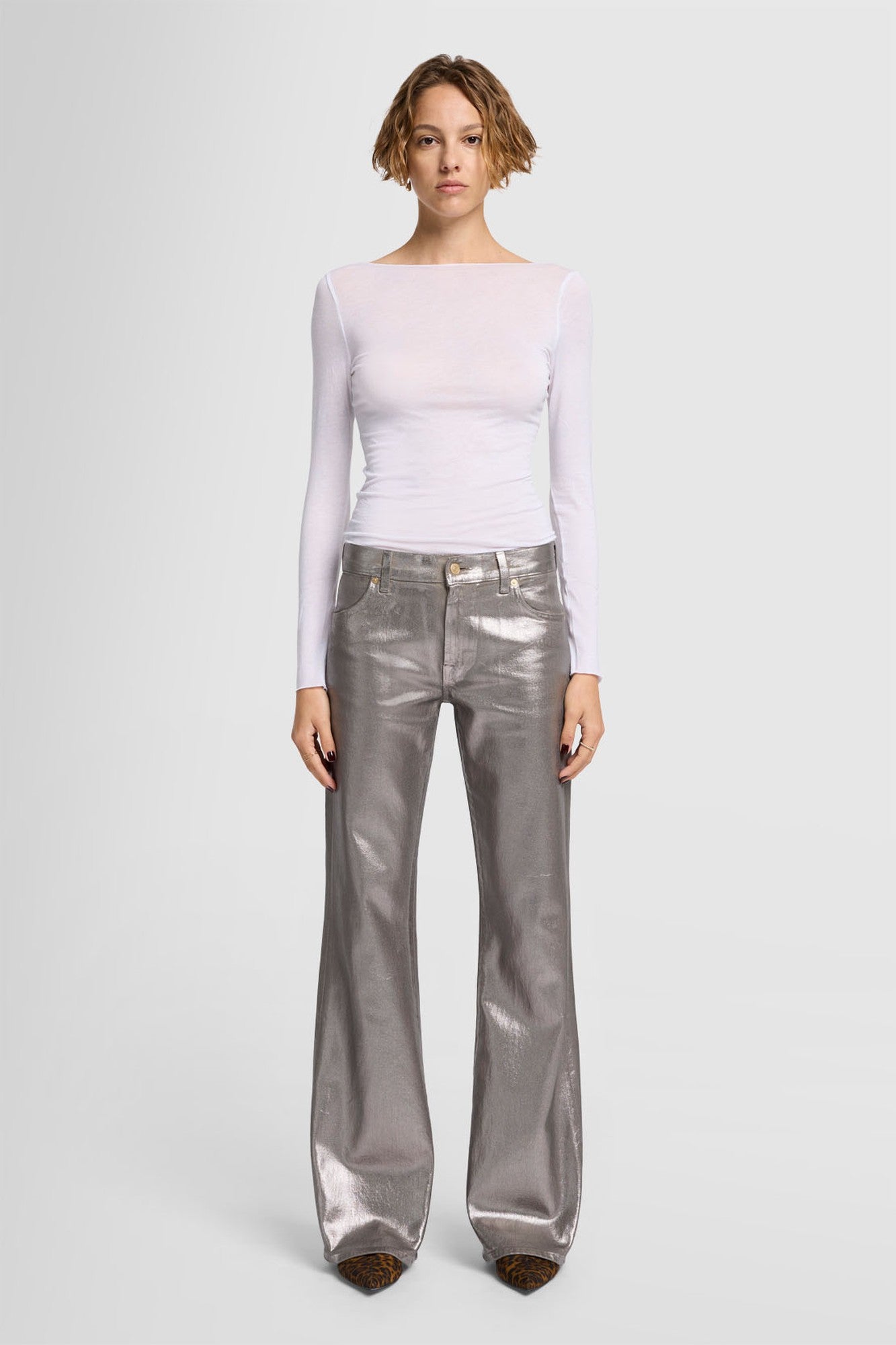 7-for-all-mankind-spencer-flare-champagne-damen-coated-jeans image 1