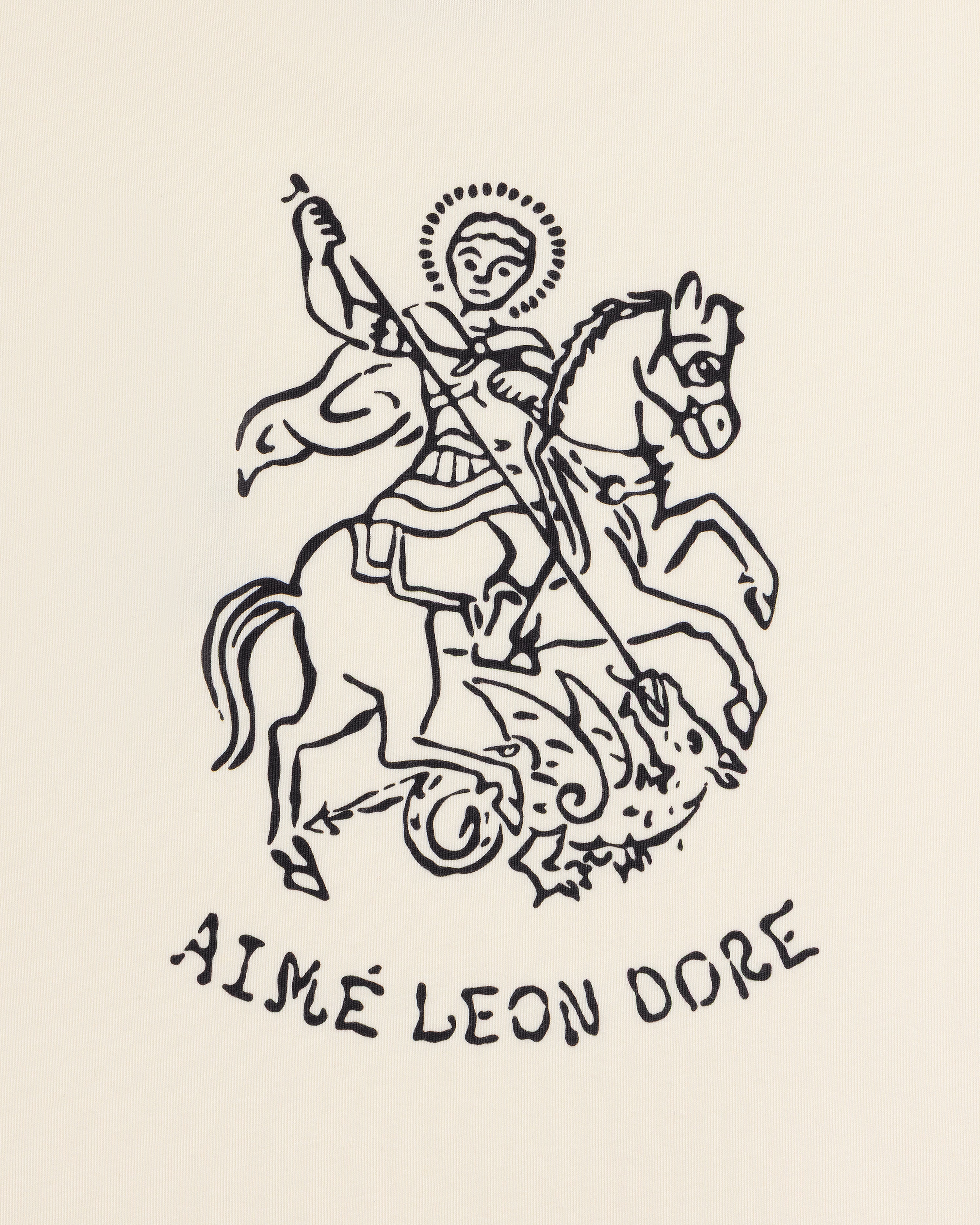 aim-leon-dore-saint-george-graphic-tee-creme image 4