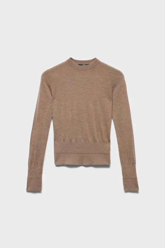 7-for-all-mankind-double-rib-crewneck-cashmere-pullover-sandcastle image 1