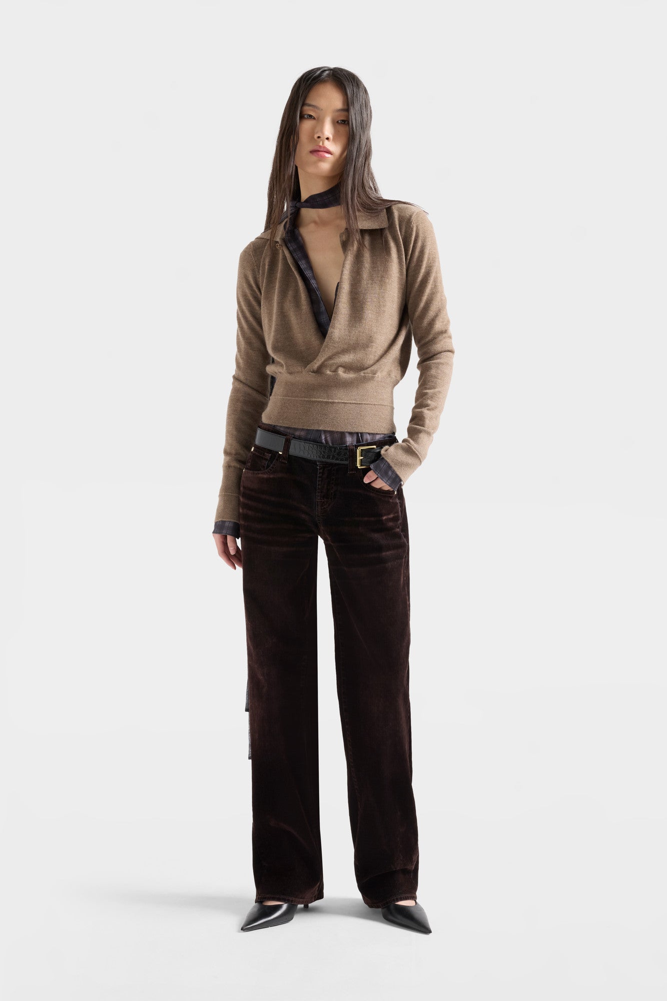 7-for-all-mankind-low-straight-jeans-flock-denim-in-brown image 2