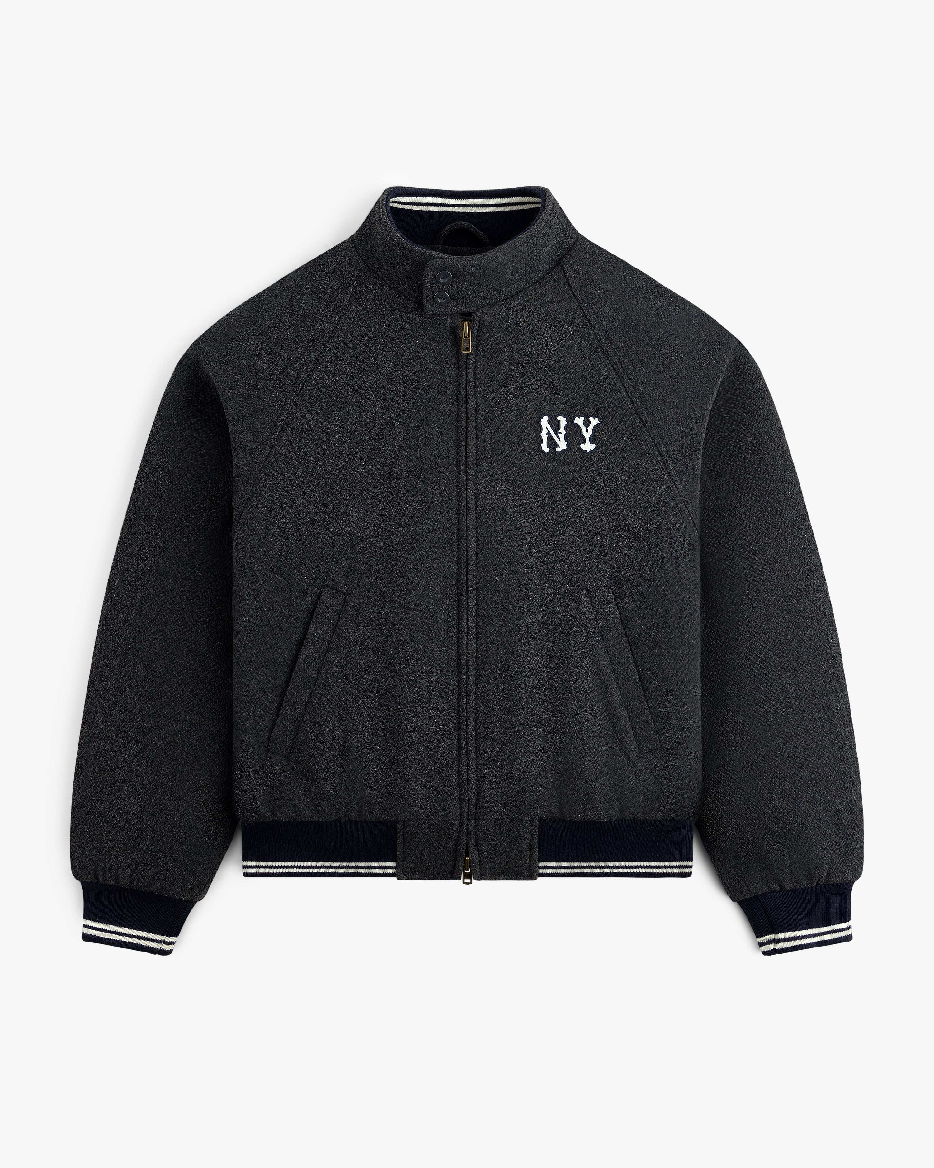 aim-leon-dore-ny-highlanders-wool-varsity-jacke-grau image 5