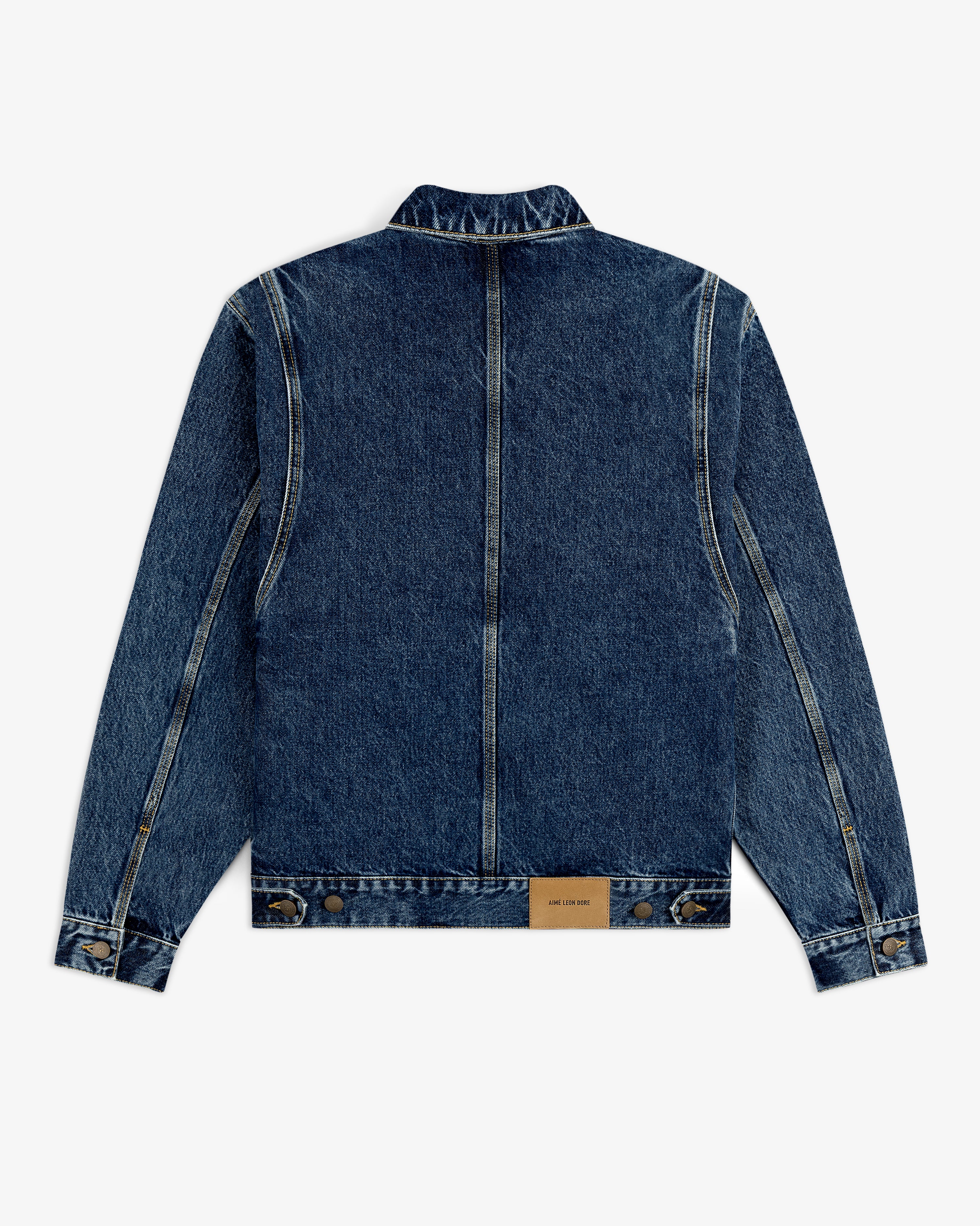aim-leon-dore-denim-trucker-jacket-blau-italienischer-denim image 4