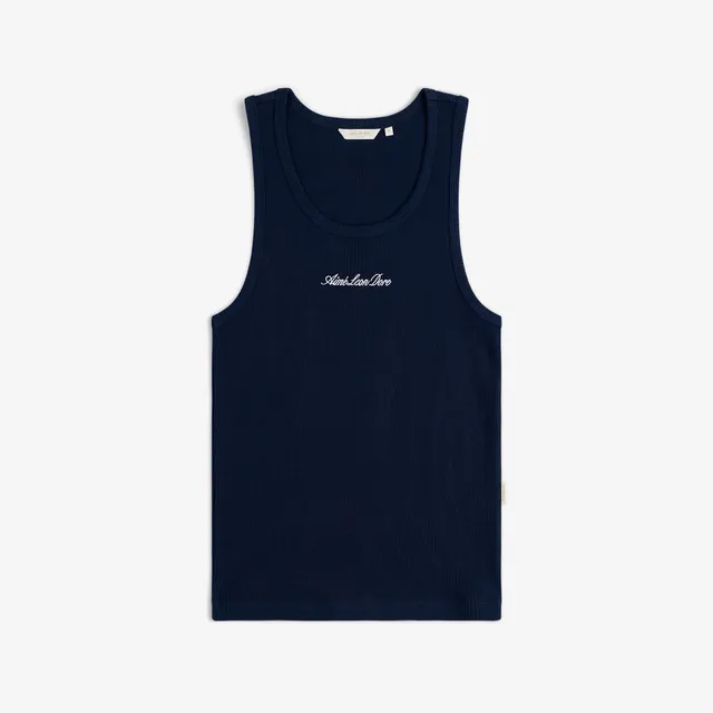 aim-leon-dore-embroidered-logo-tank-top-navy-damen-top-slim-fit image 1