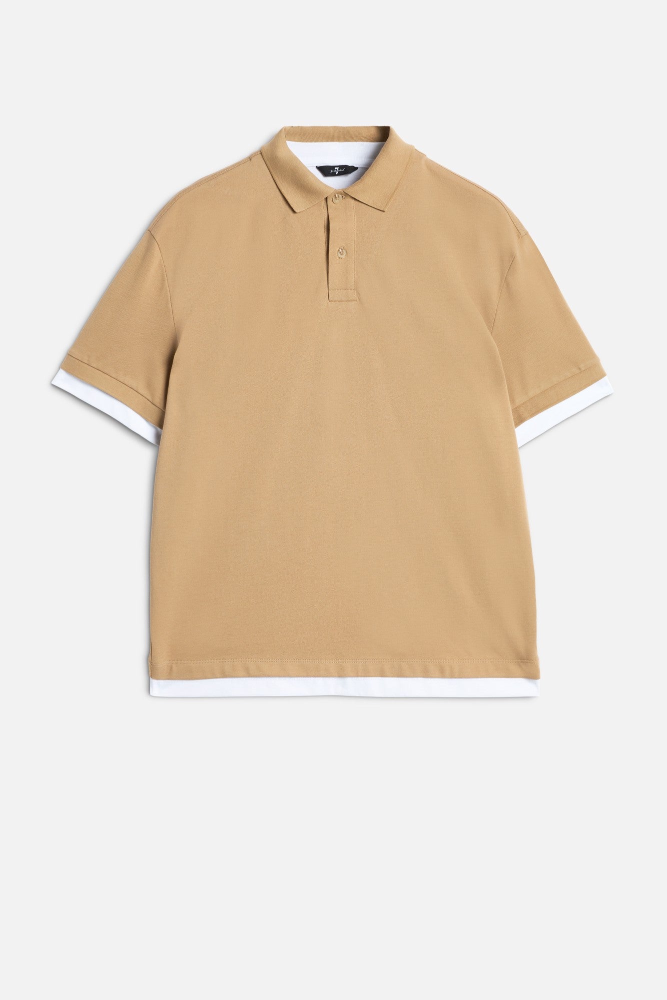 7-for-all-mankind-double-layer-polo-herren-shirt-tan image 1
