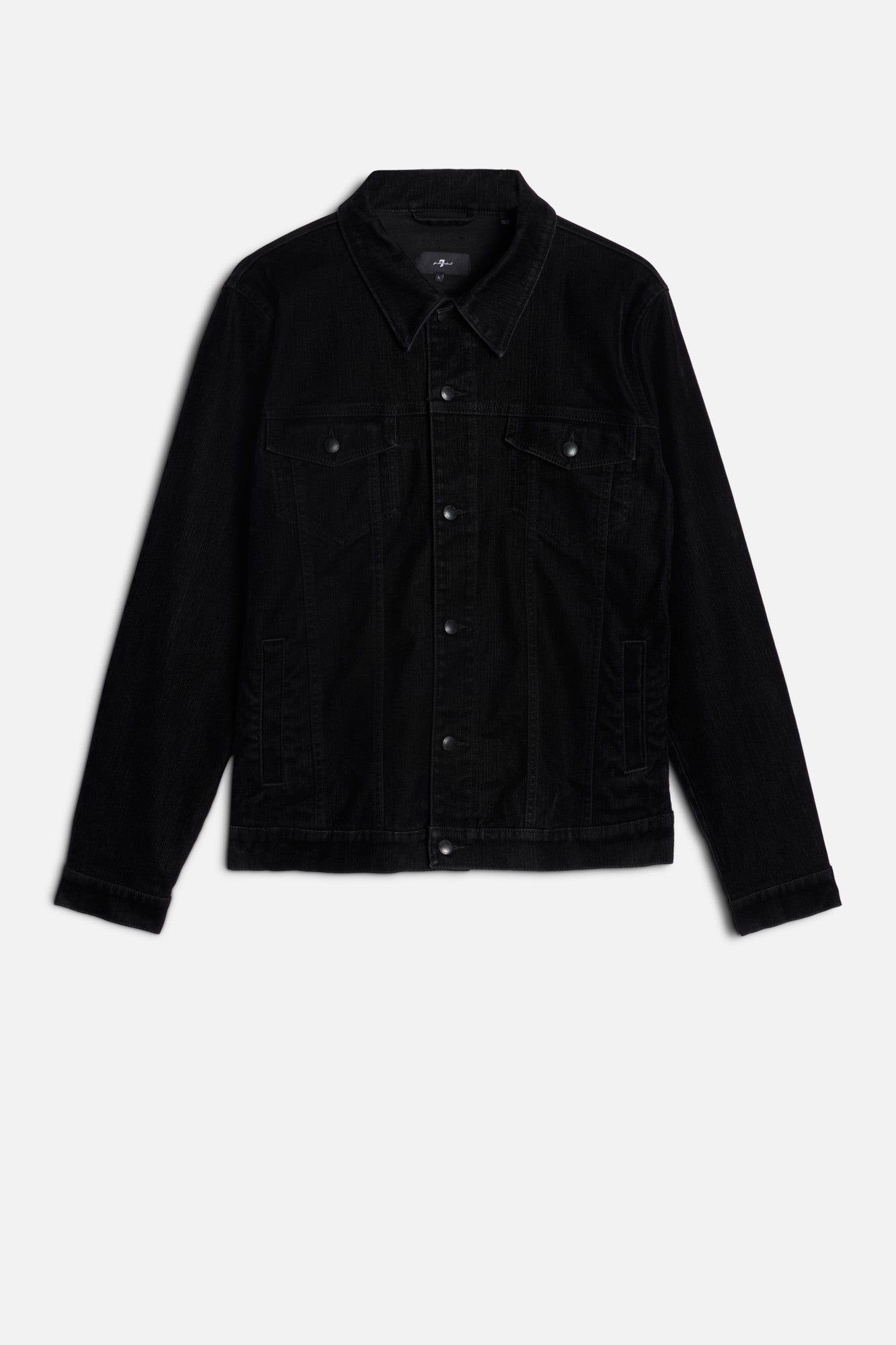 7-for-all-mankind-flock-denim-perfect-trucker-jacke-lava-rocks-herren image 1