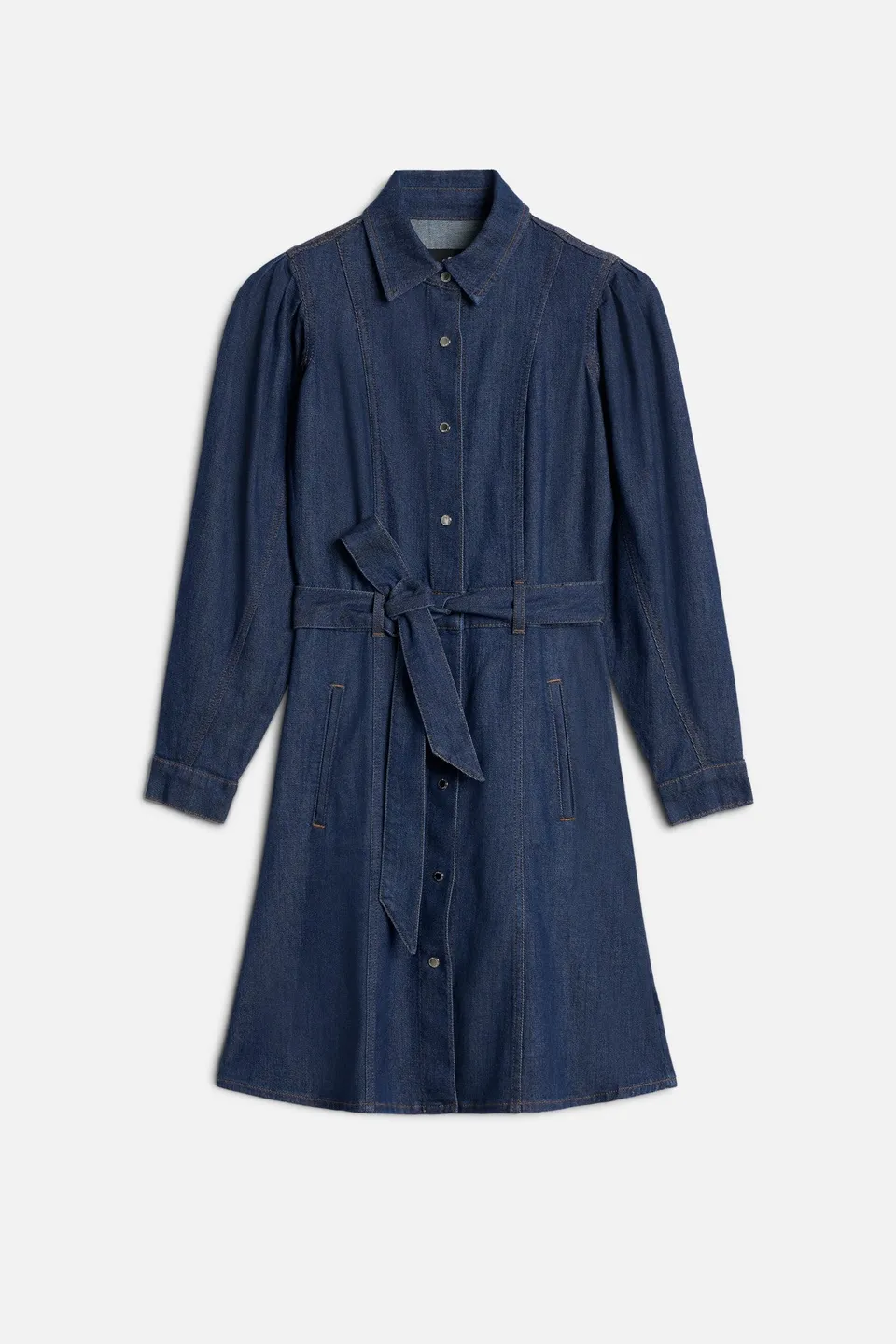 7-for-all-mankind-puff-sleeve-mini-kleid-weightless-denim-halona image 1