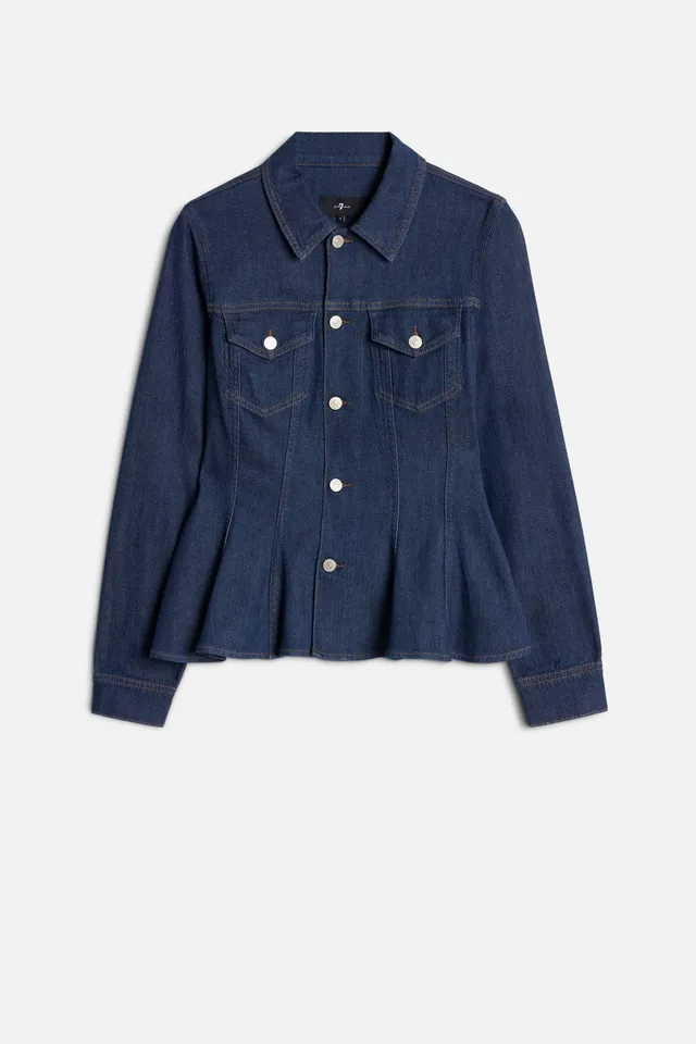 7-for-all-mankind-weightless-denim-flounce-trucker-jacket-halona-damen image 1