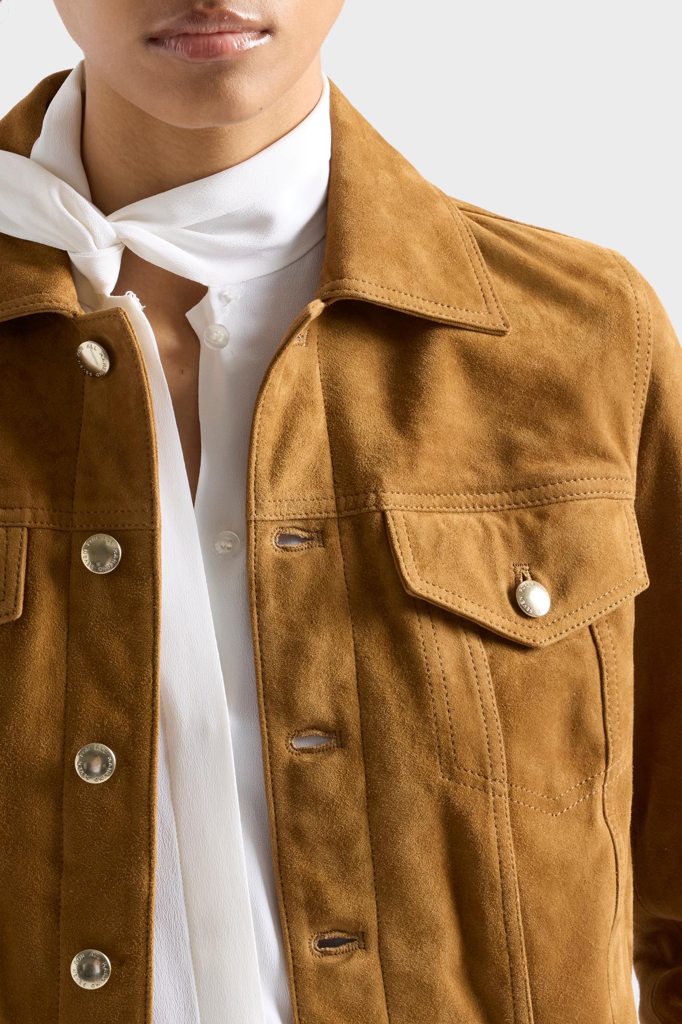 7-for-all-mankind-adi-trucker-jacke-aus-suede-in-cognac image 4