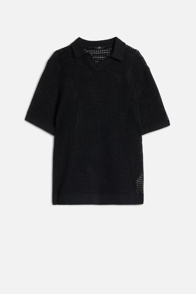 7-for-all-mankind-short-sleeve-crochet-polo-black-herren image 1