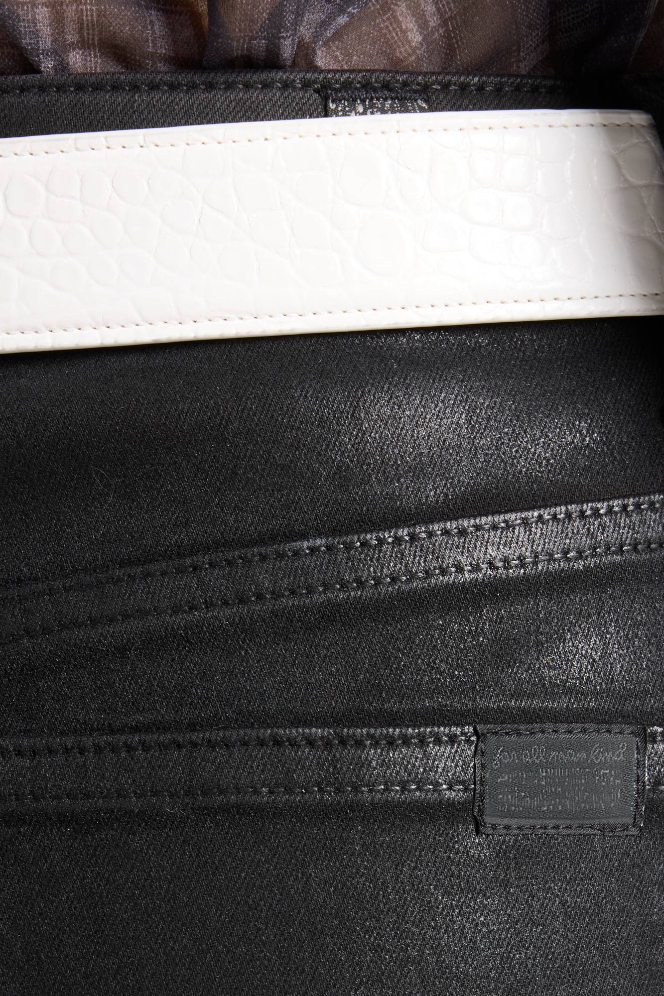 7-for-all-mankind-the-slim-coated-denim-black-damen-leder-look-jeans image 4