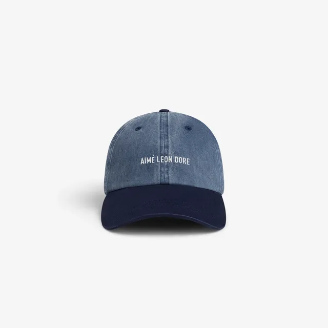 aim-leon-dore-pigment-dyed-logo-hat-cap-blau image 1