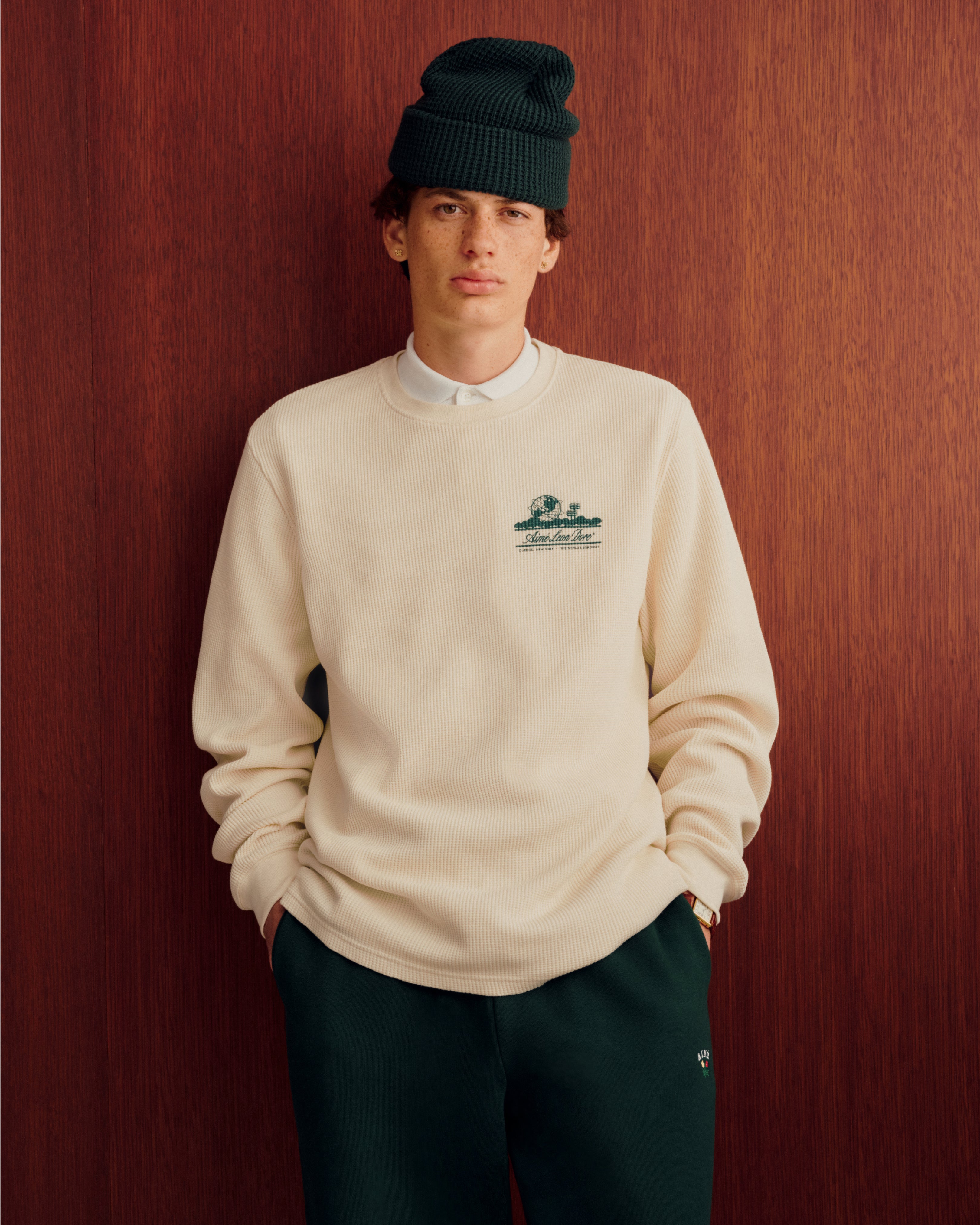 aim-leon-dore-waffle-knit-beanie-m-tze-gr-n image 3