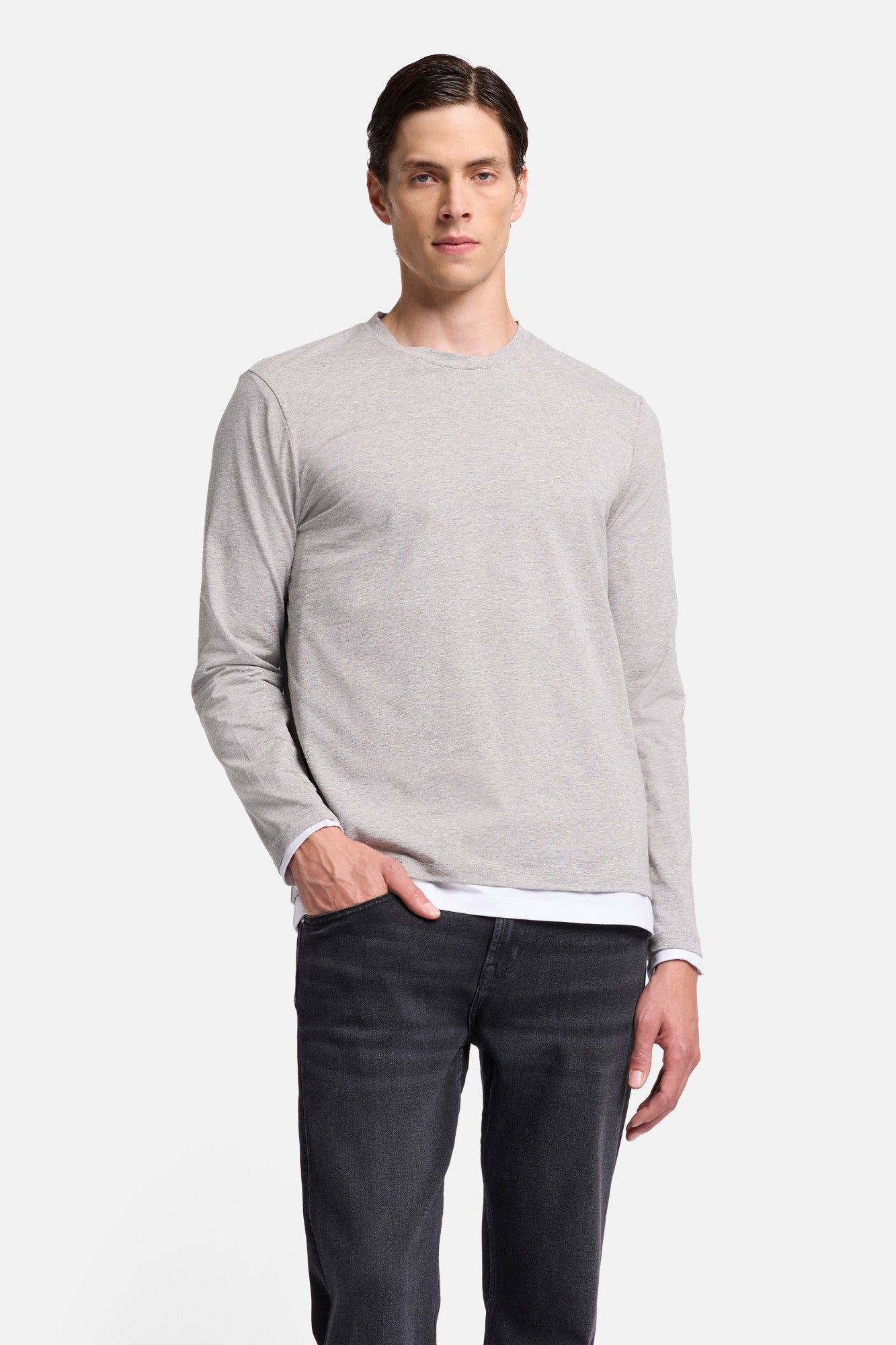 7-for-all-mankind-luxe-performance-longsleeve-herren-grey-melange-grau image 3