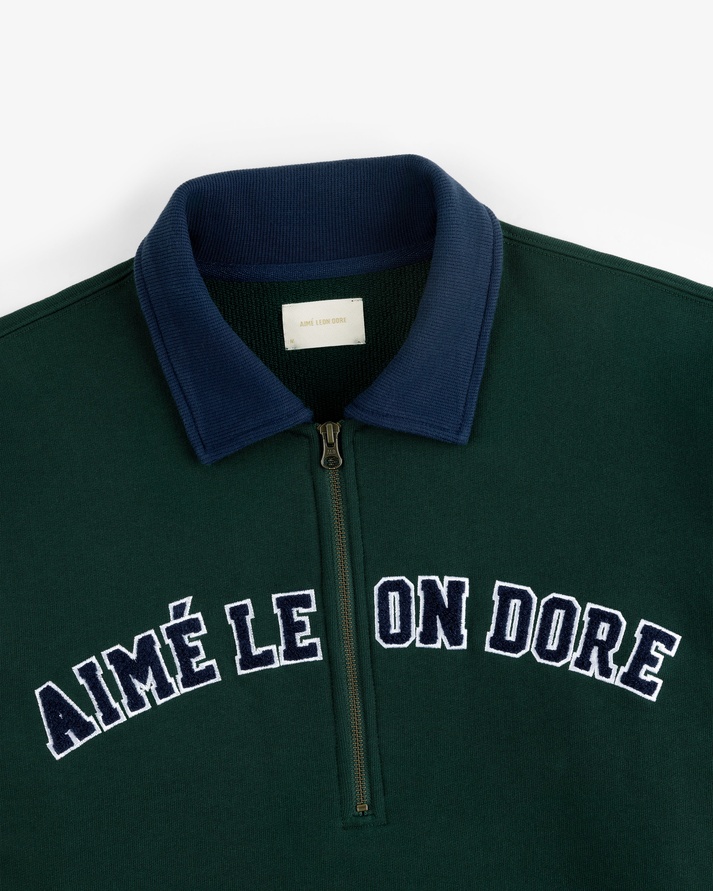 aim-leon-dore-collegiate-quarter-zip-pullover-gr-n image 3