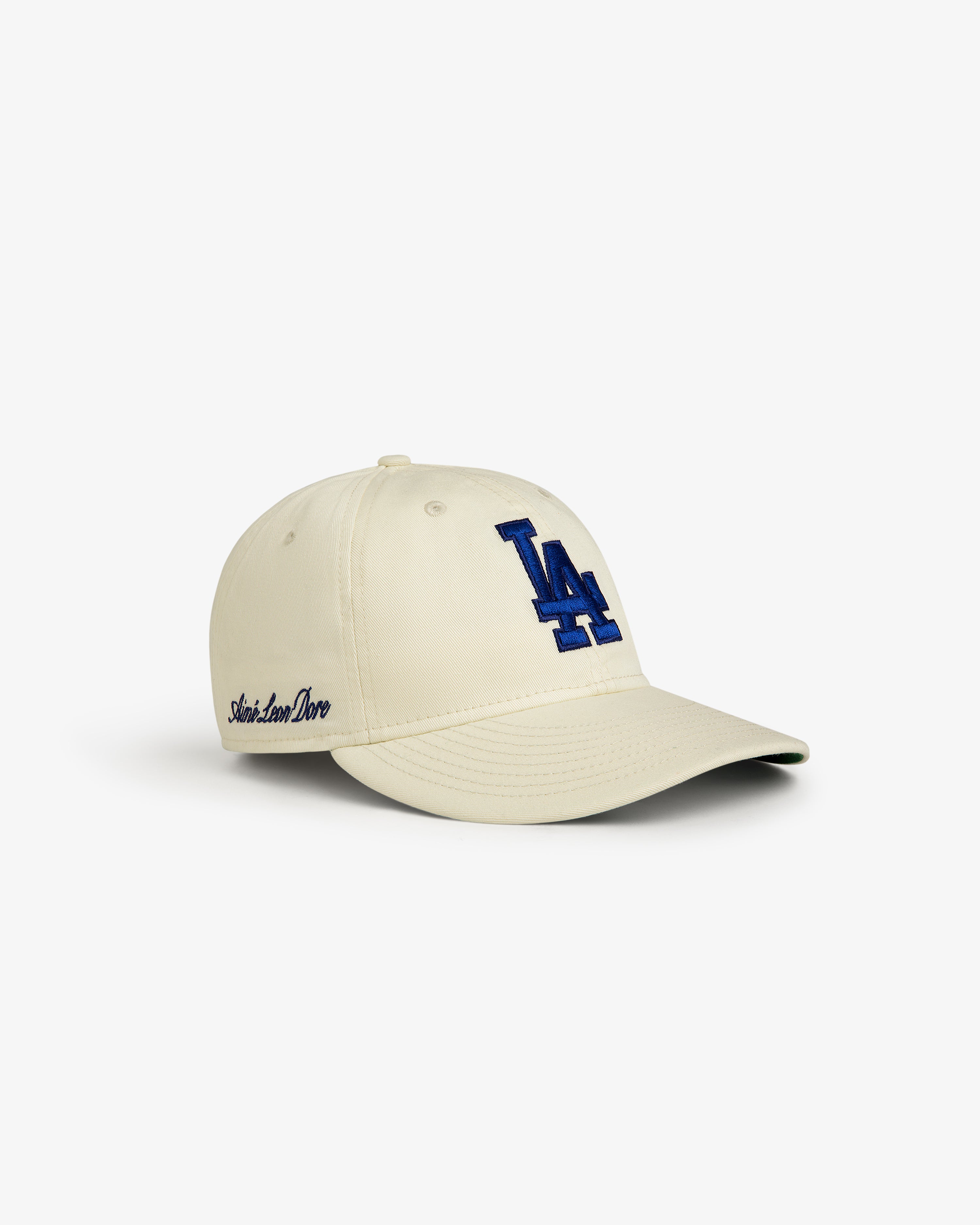 aim-leon-dore-x-new-era-dodgers-retro-fit-hat-creme-strapback-cap image 3